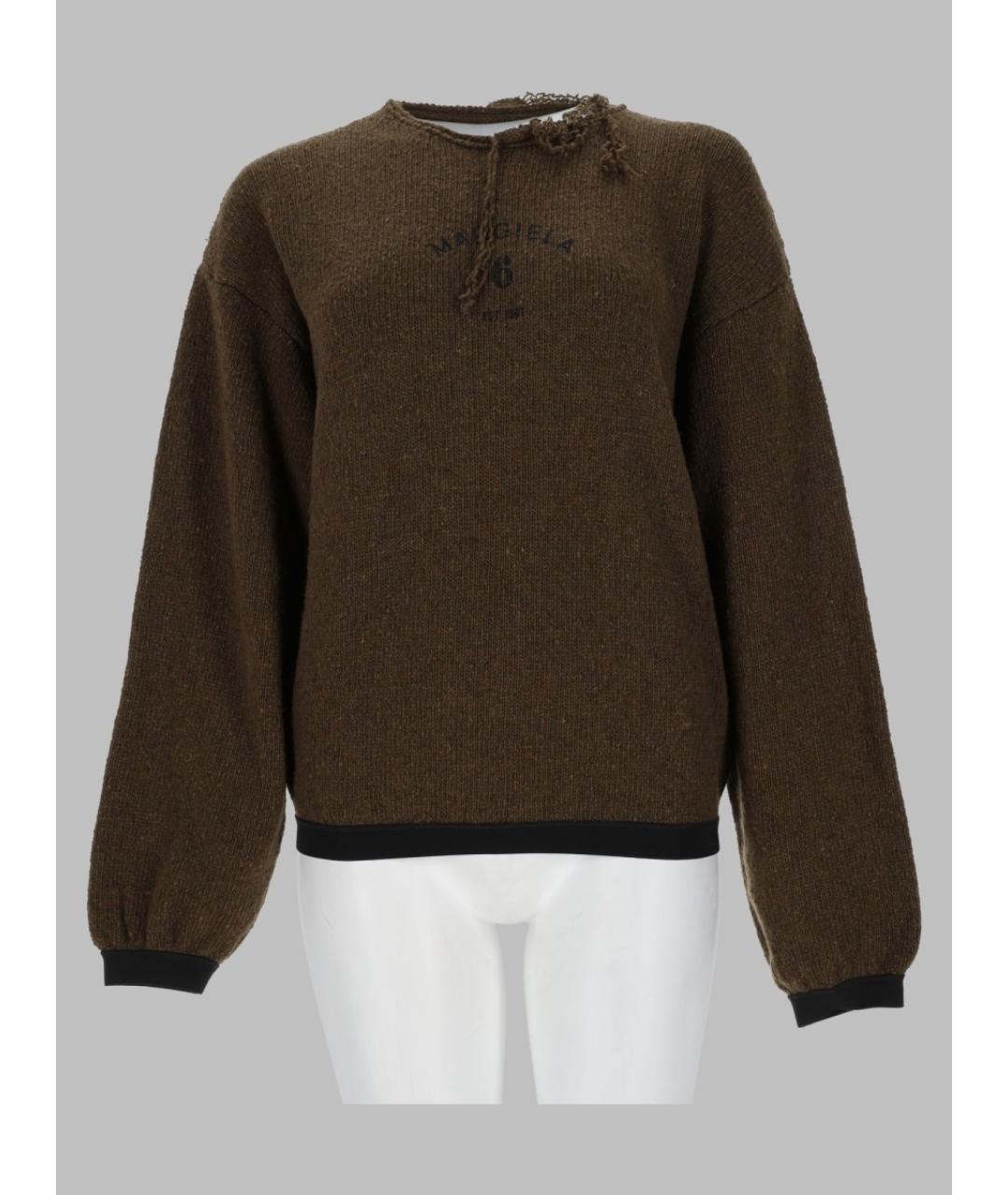 MM6 MAISON MARGIELA Коричневый шерстяной джемпер / свитер, фото 3