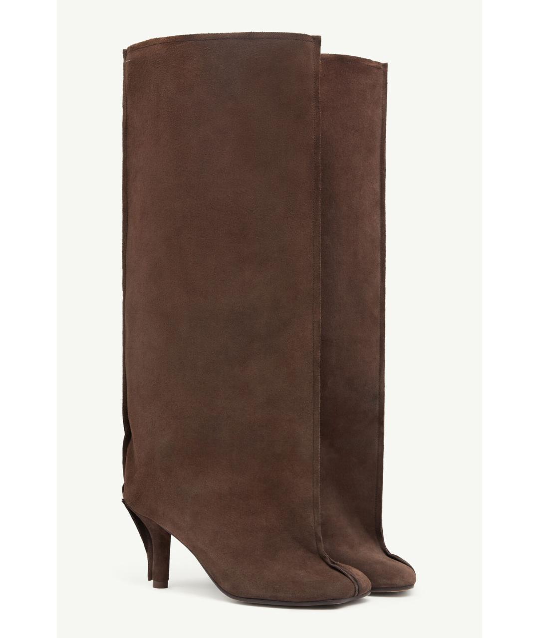 MM6 MAISON MARGIELA Коричневые замшевые сапоги, фото 2