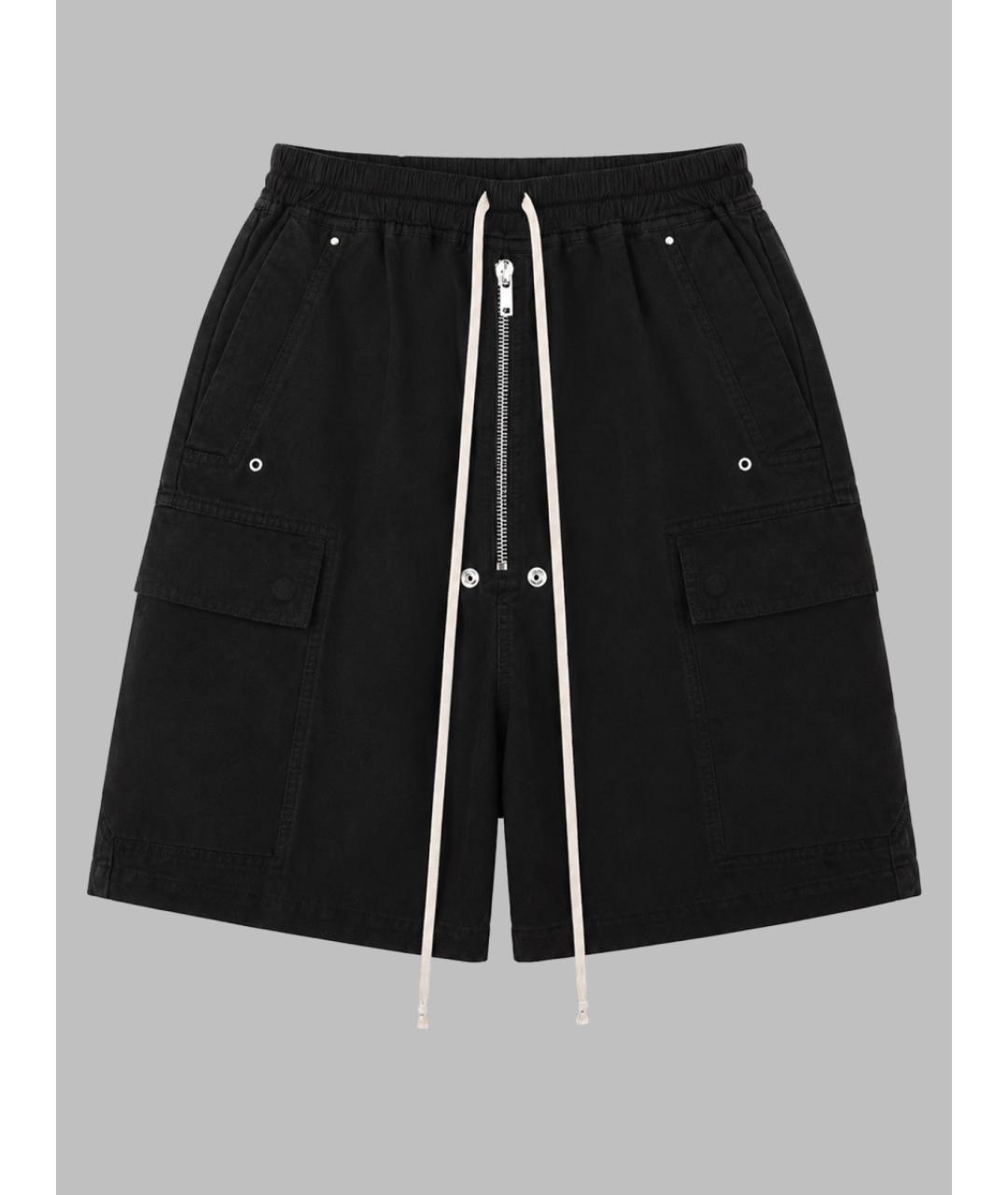 RICK OWENS DRKSHDW Черные хлопковые шорты, фото 3