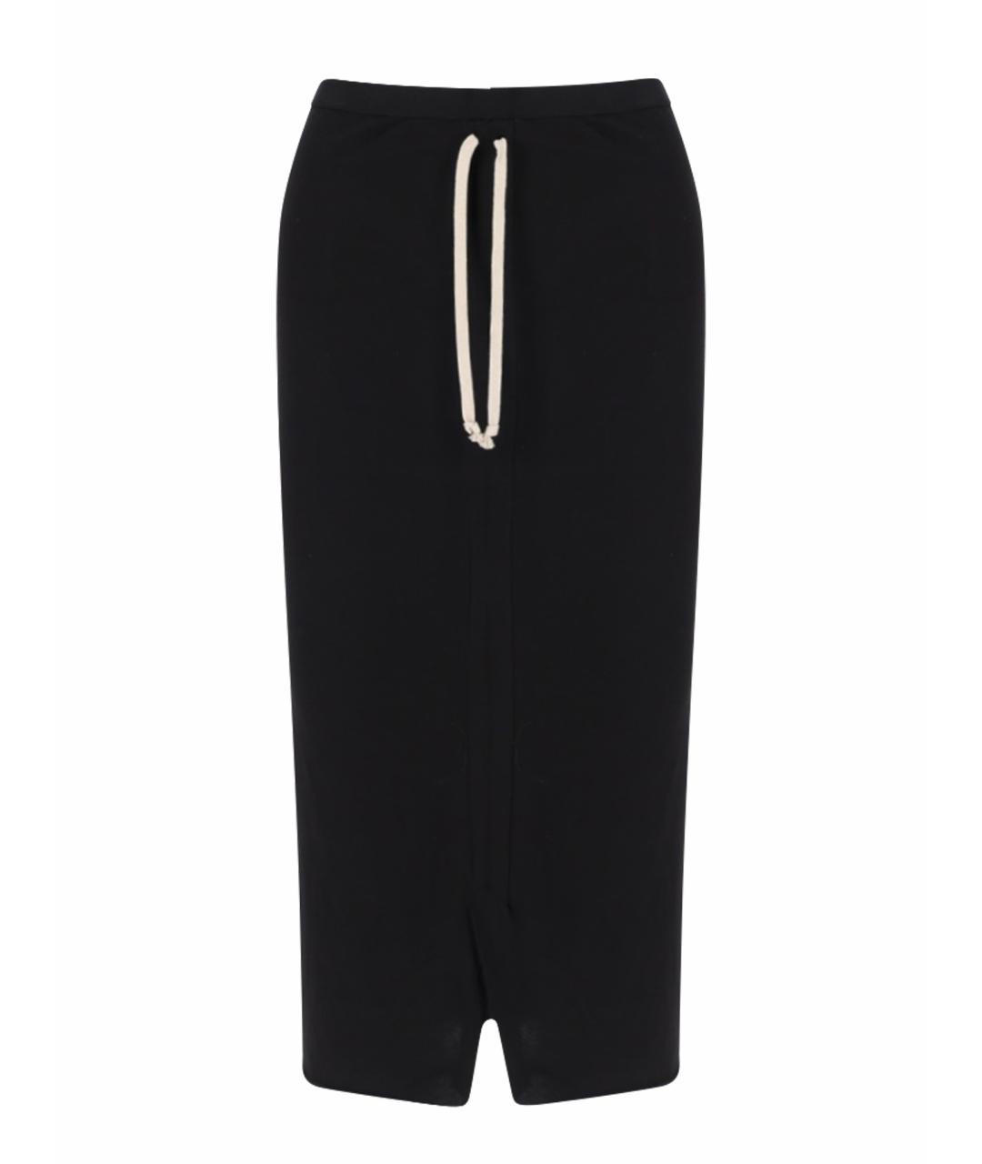 RICK OWENS DRKSHDW Черная хлопковая юбка миди, фото 1