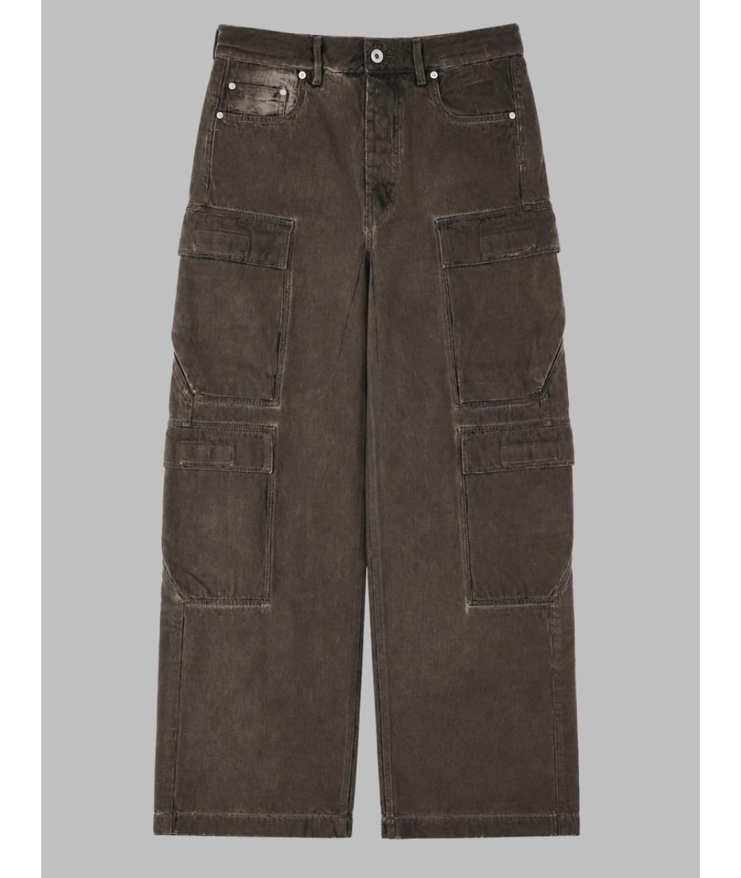 RICK OWENS DRKSHDW Серые хлопковые прямые джинсы, фото 3