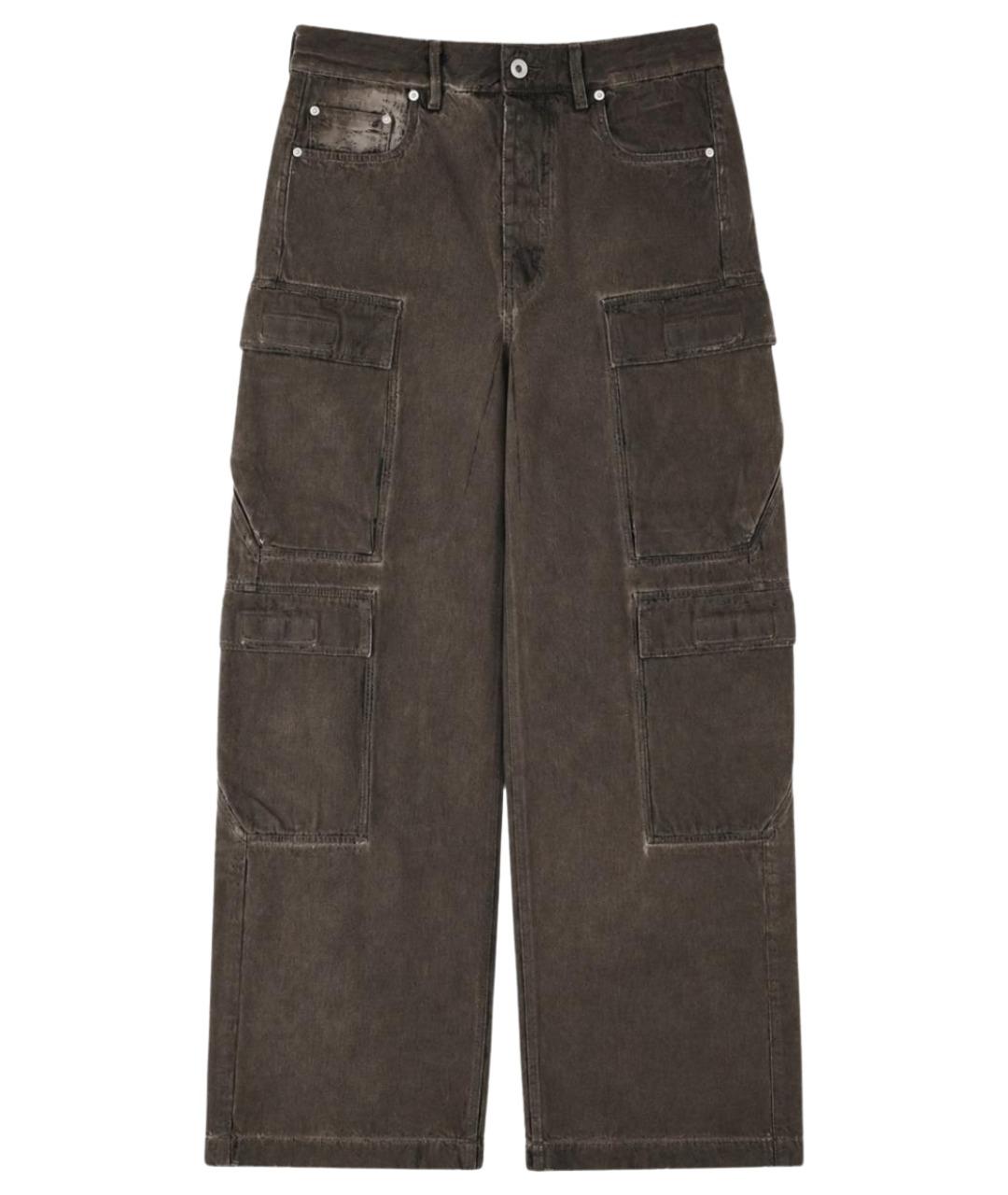 RICK OWENS DRKSHDW Серые хлопковые прямые джинсы, фото 1