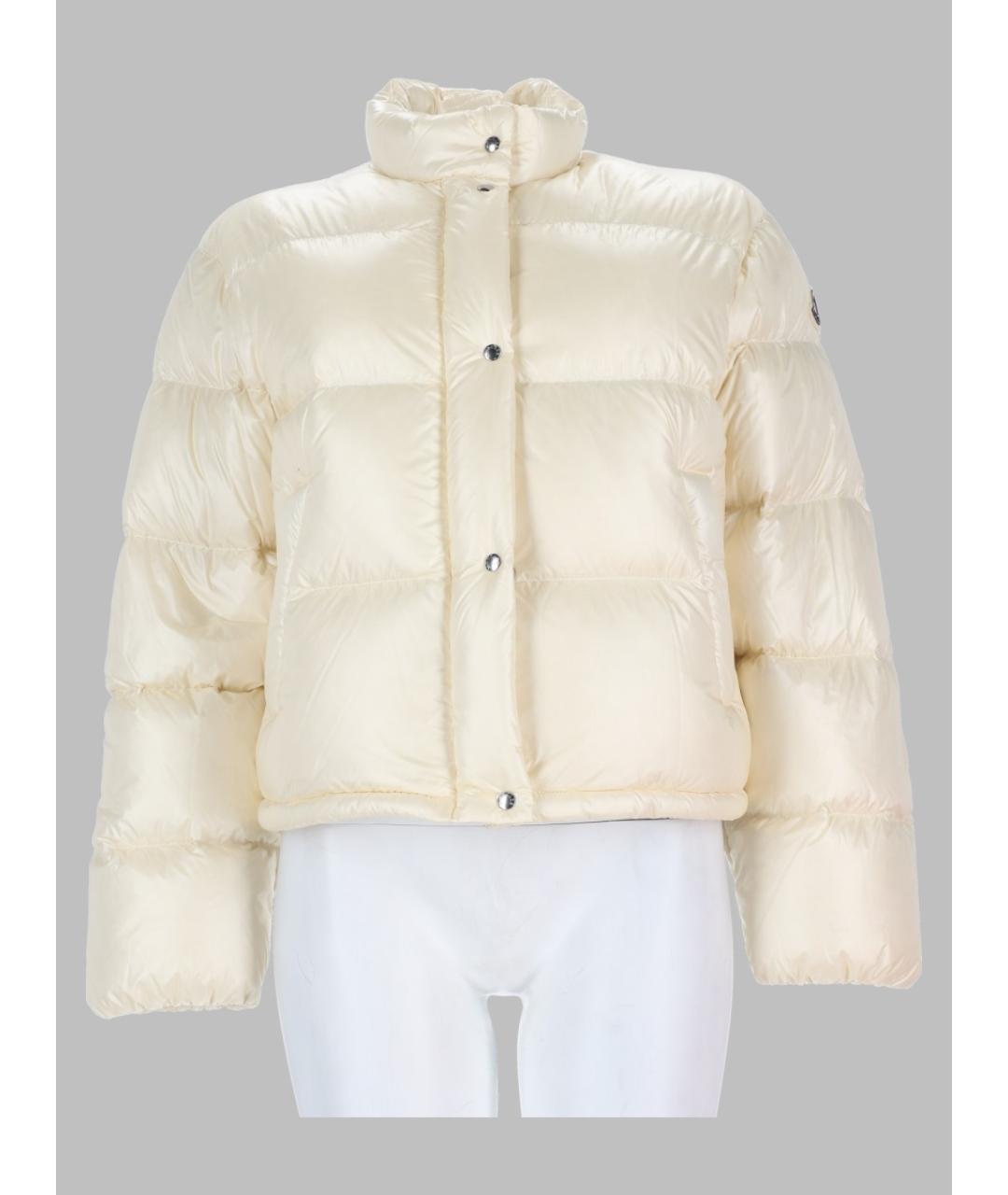 MONCLER Бежевый полиамидовый пуховик, фото 2