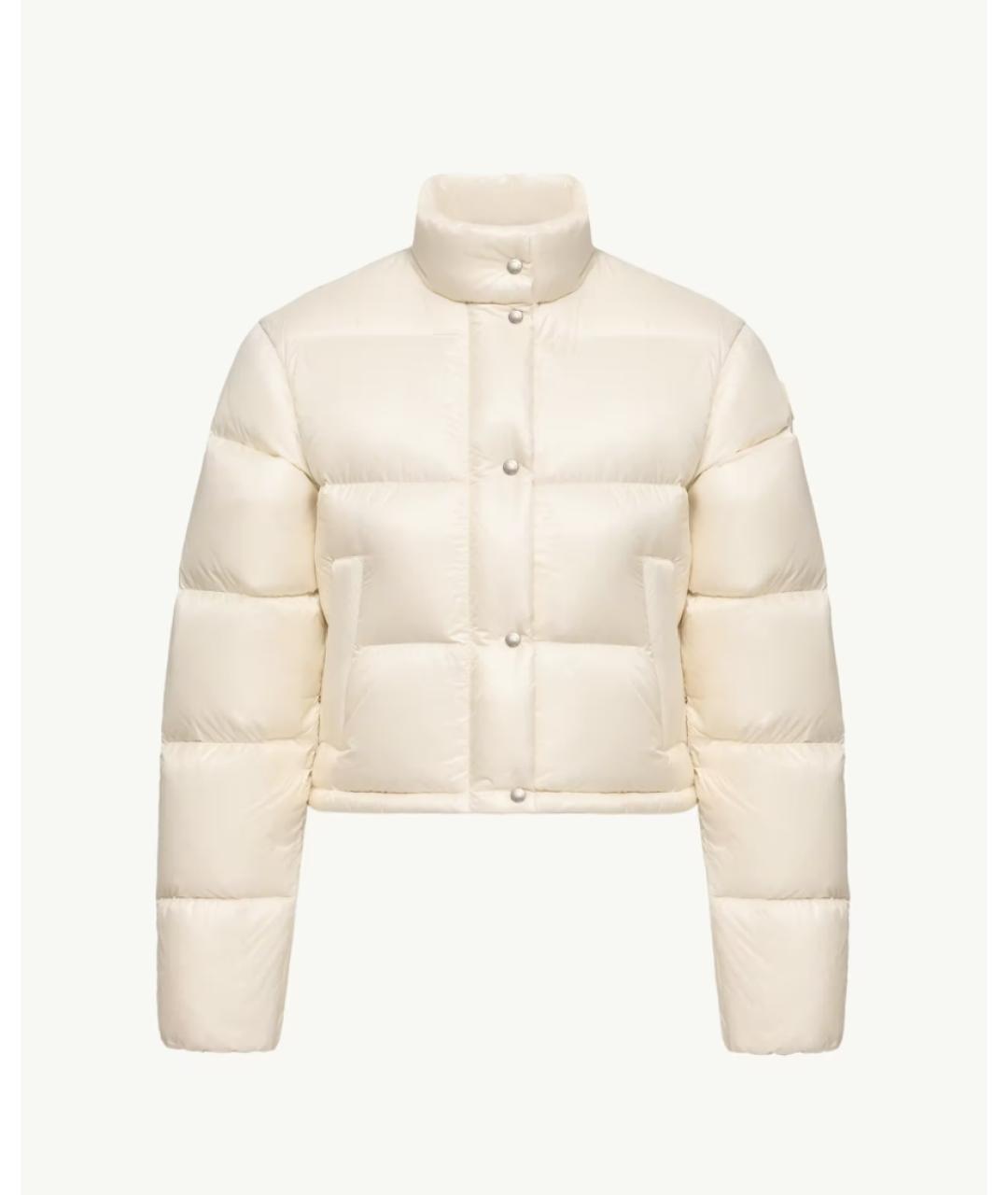 MONCLER Бежевый полиамидовый пуховик, фото 4