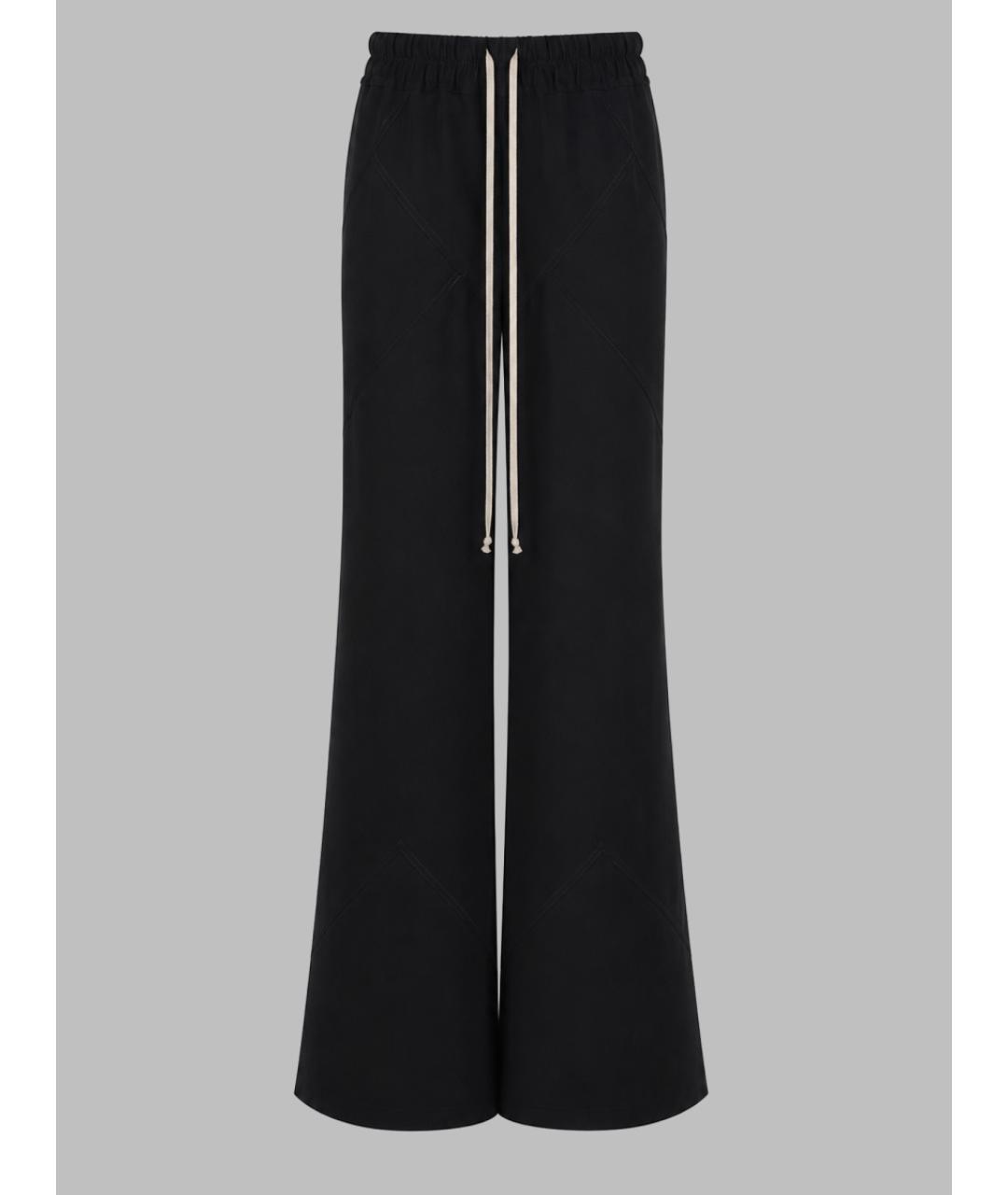 RICK OWENS Черные вискозные брюки широкие, фото 2