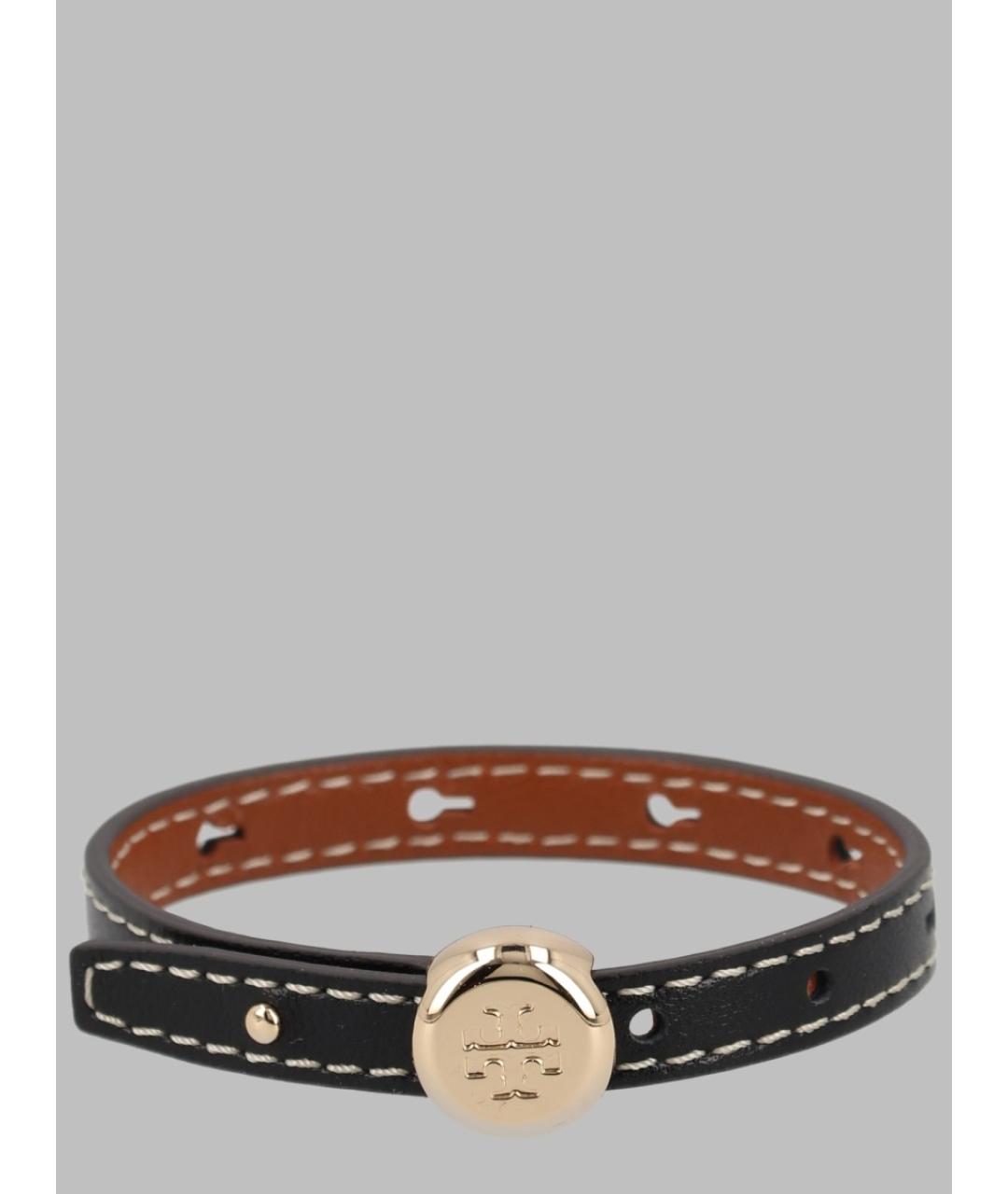 TORY BURCH Черный кожаный браслет, фото 3