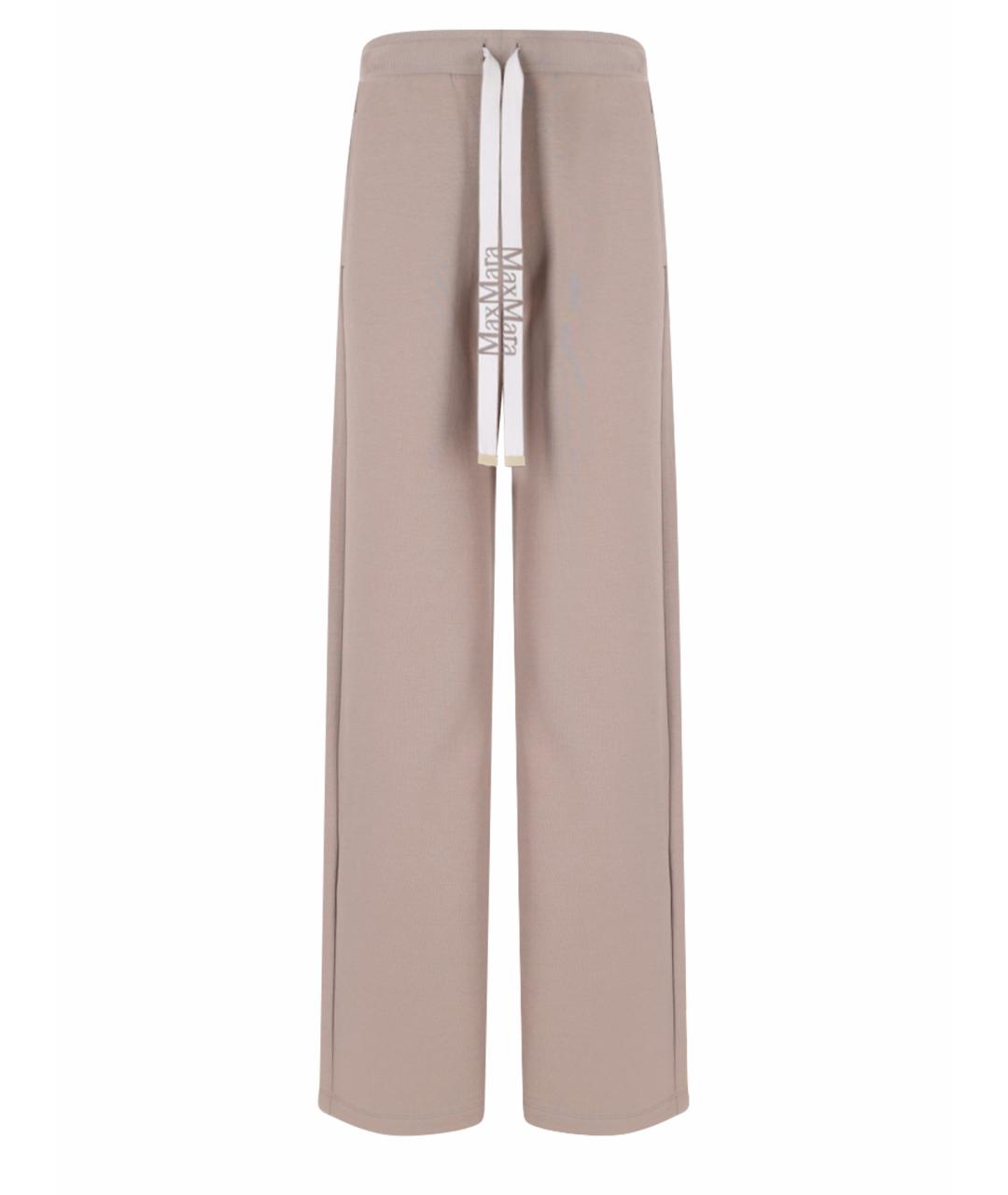 'S MAX MARA Бежевые хлопковые прямые брюки, фото 1