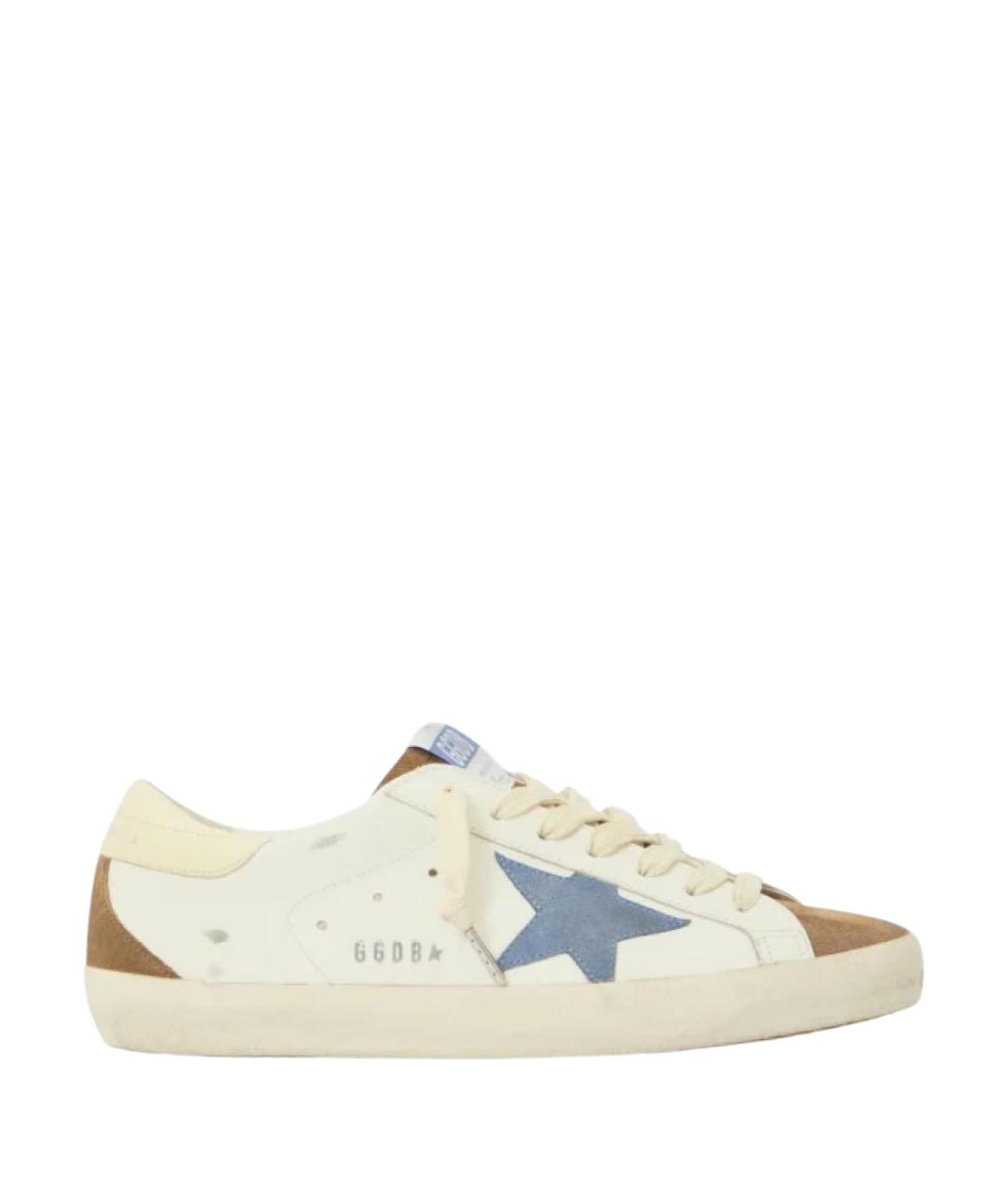 GOLDEN GOOSE Белые кожаные низкие кроссовки / кеды, фото 1