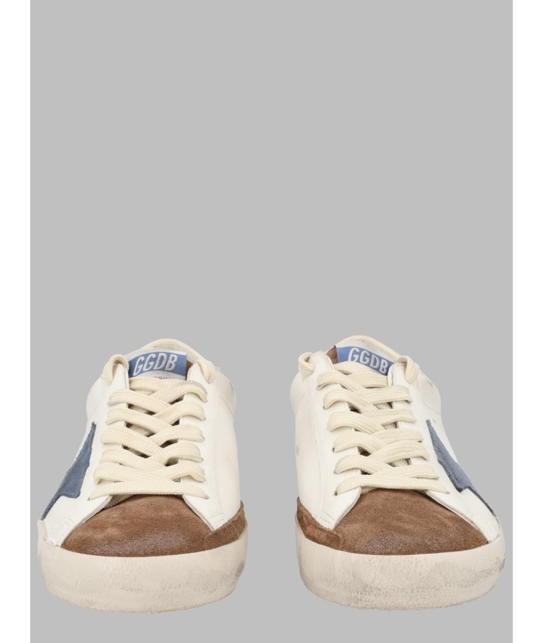 GOLDEN GOOSE Белые кожаные низкие кроссовки / кеды, фото 3