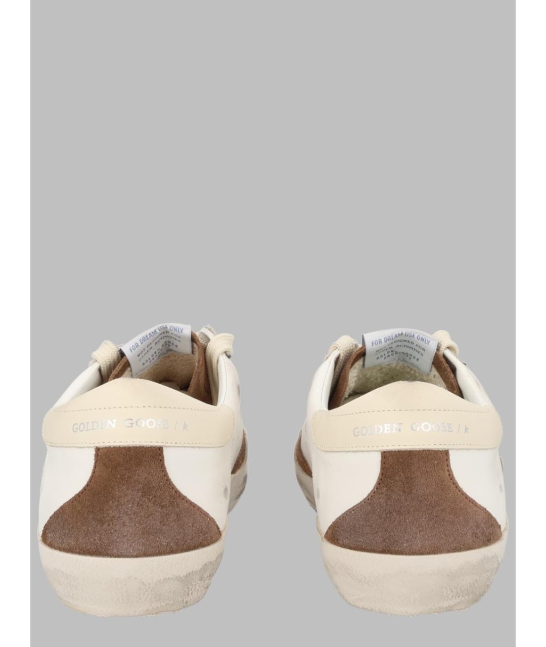 GOLDEN GOOSE Белые кожаные низкие кроссовки / кеды, фото 2