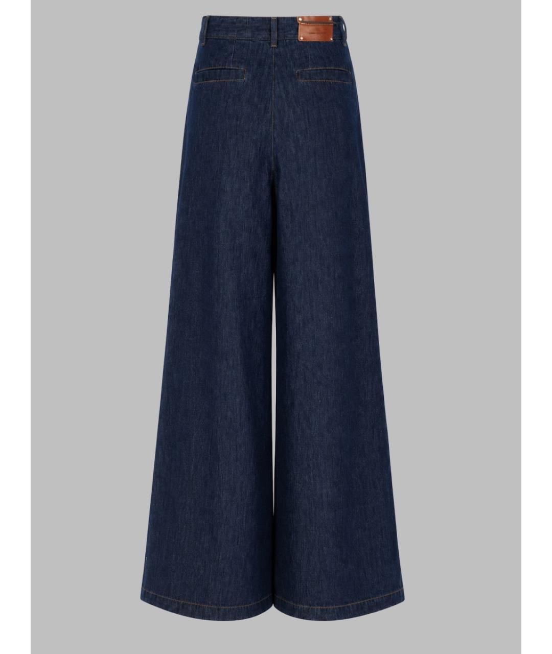 DRIES VAN NOTEN Синие хлопковые прямые брюки, фото 2