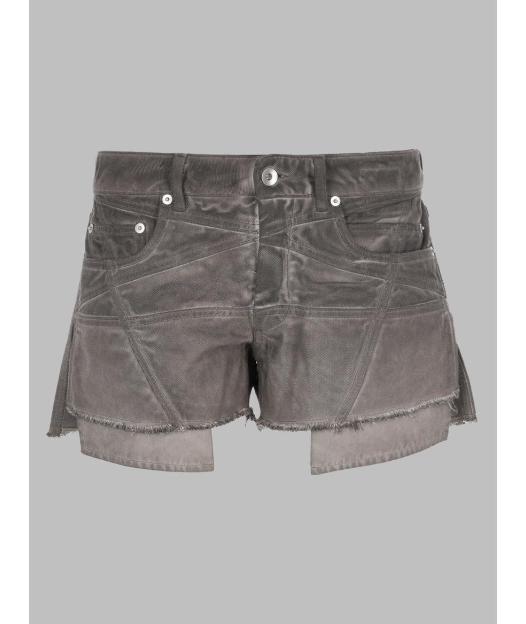 RICK OWENS DRKSHDW Антрацитовые хлопковые шорты, фото 3