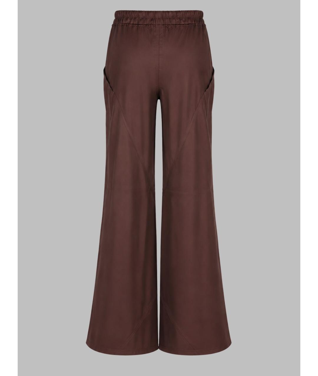 RICK OWENS Бордовые ацетатные брюки широкие, фото 2