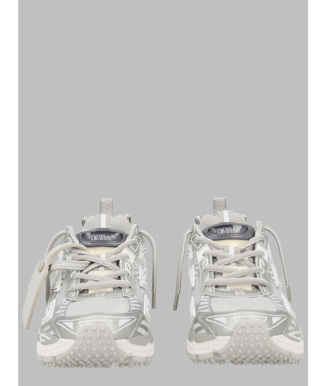 OFF-WHITE Серебряные текстильные кроссовки, фото 2