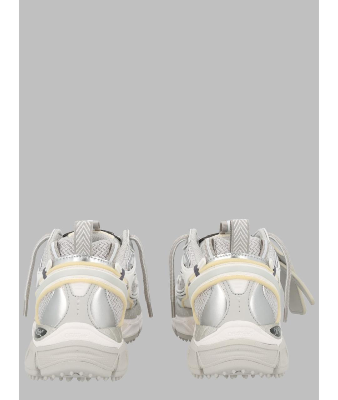 OFF-WHITE Серебряные текстильные кроссовки, фото 3