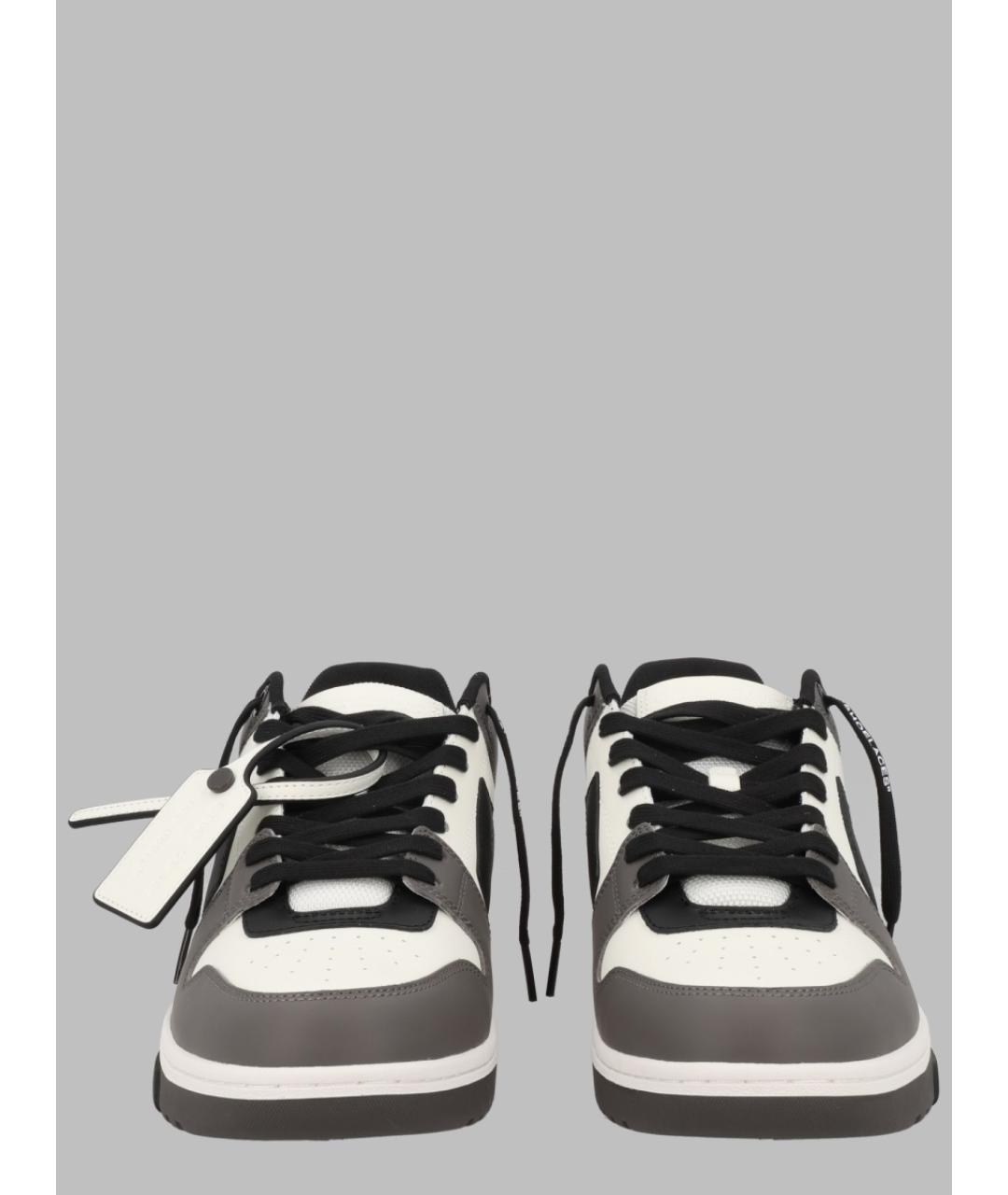 OFF-WHITE Антрацитовые синтетические низкие кроссовки / кеды, фото 3
