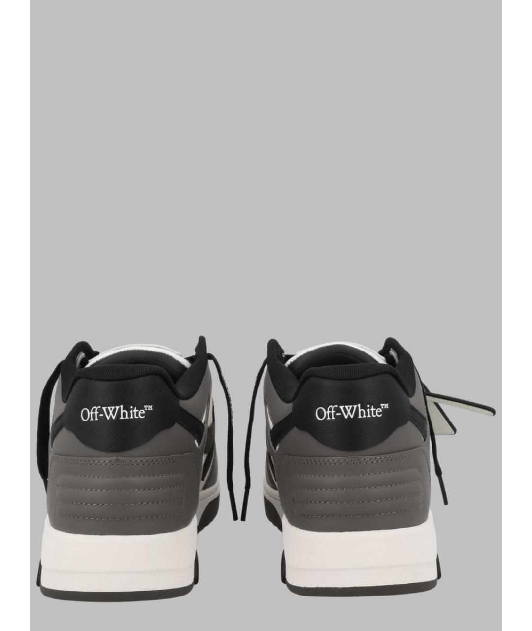 OFF-WHITE Антрацитовые синтетические низкие кроссовки / кеды, фото 4