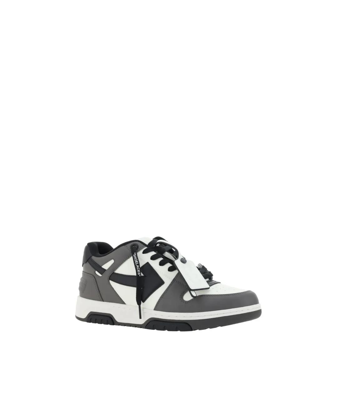 OFF-WHITE Антрацитовые синтетические низкие кроссовки / кеды, фото 5