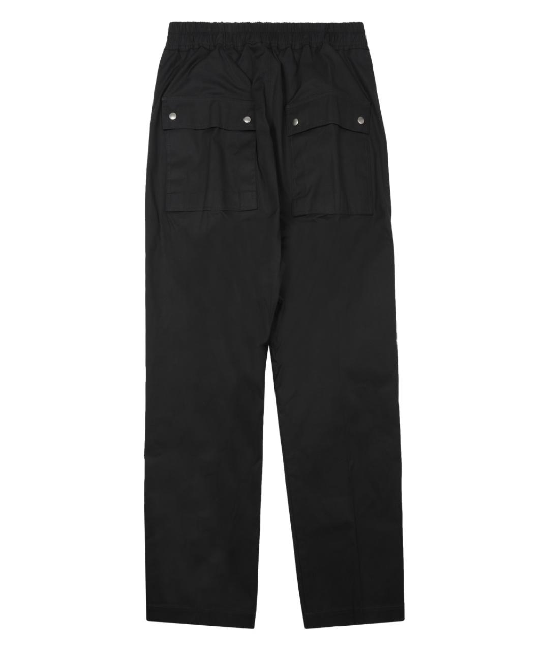 RICK OWENS Черные хлопковые повседневные брюки, фото 2