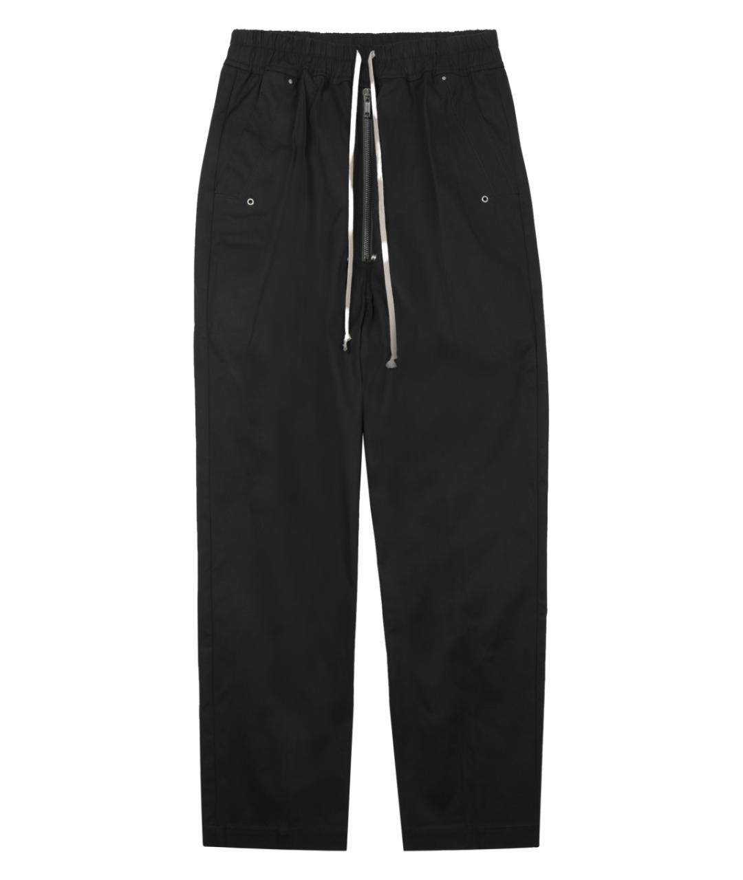 RICK OWENS Черные хлопковые повседневные брюки, фото 1