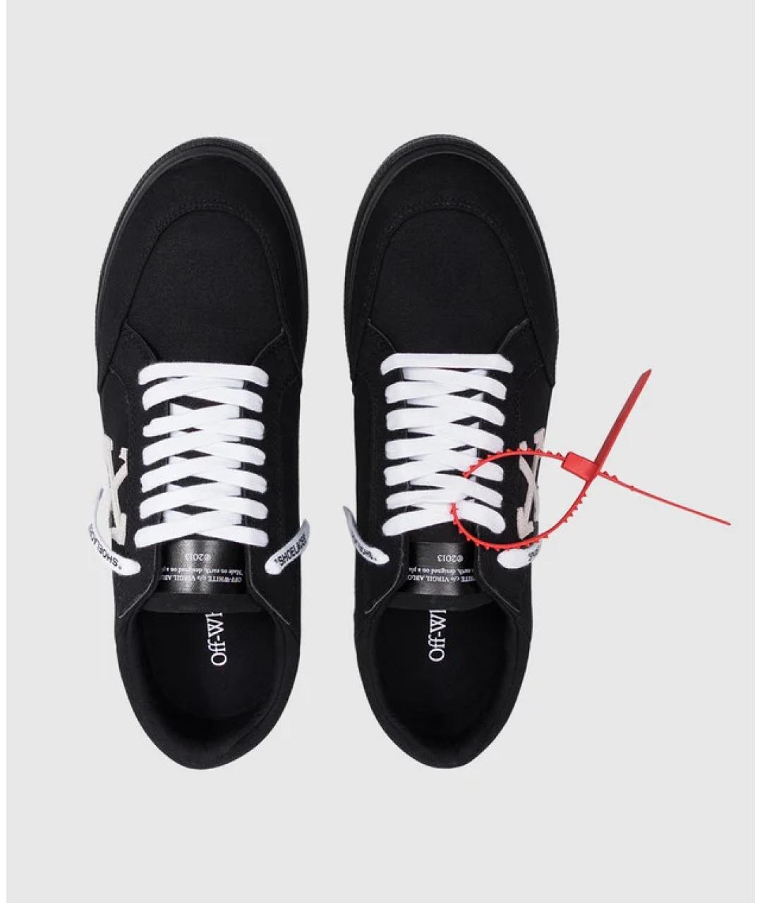 OFF-WHITE Черные текстильные низкие кроссовки / кеды, фото 6