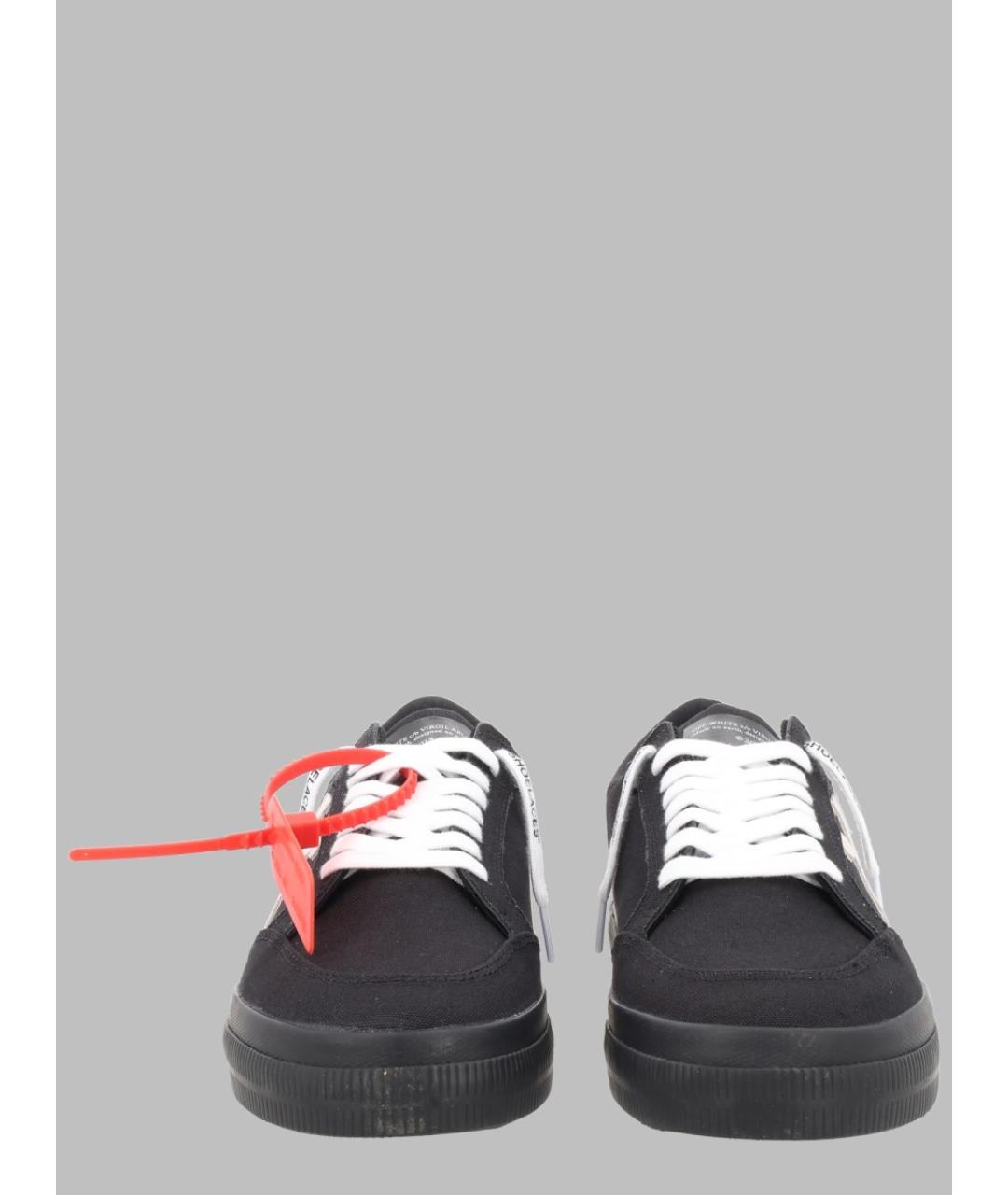 OFF-WHITE Черные текстильные низкие кроссовки / кеды, фото 2