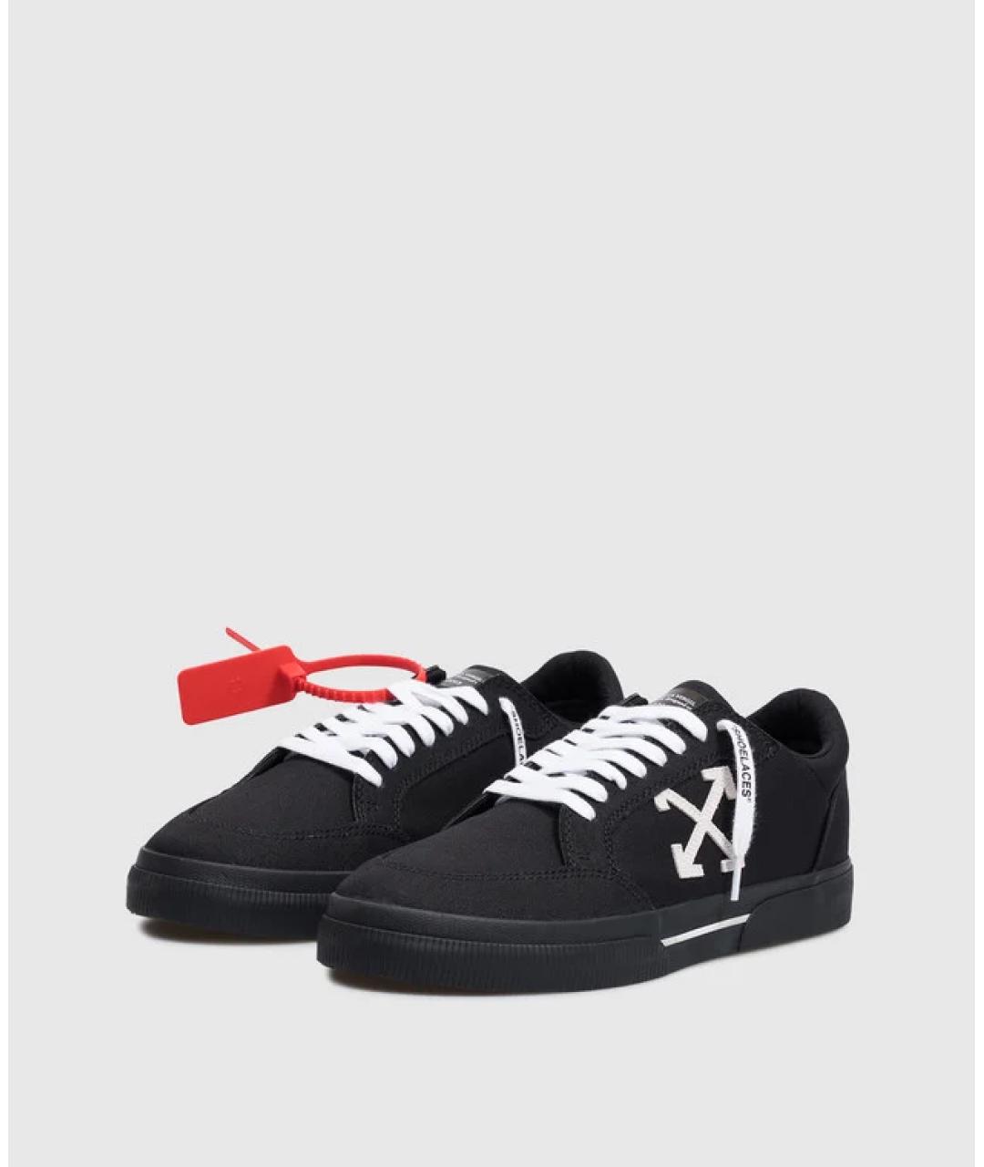OFF-WHITE Черные текстильные низкие кроссовки / кеды, фото 4