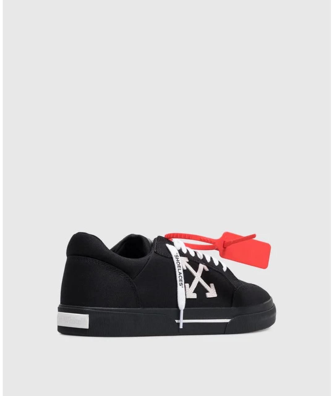 OFF-WHITE Черные текстильные низкие кроссовки / кеды, фото 5