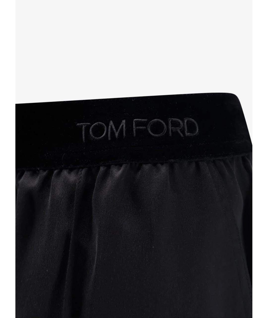 TOM FORD Черные шелковые прямые брюки, фото 3