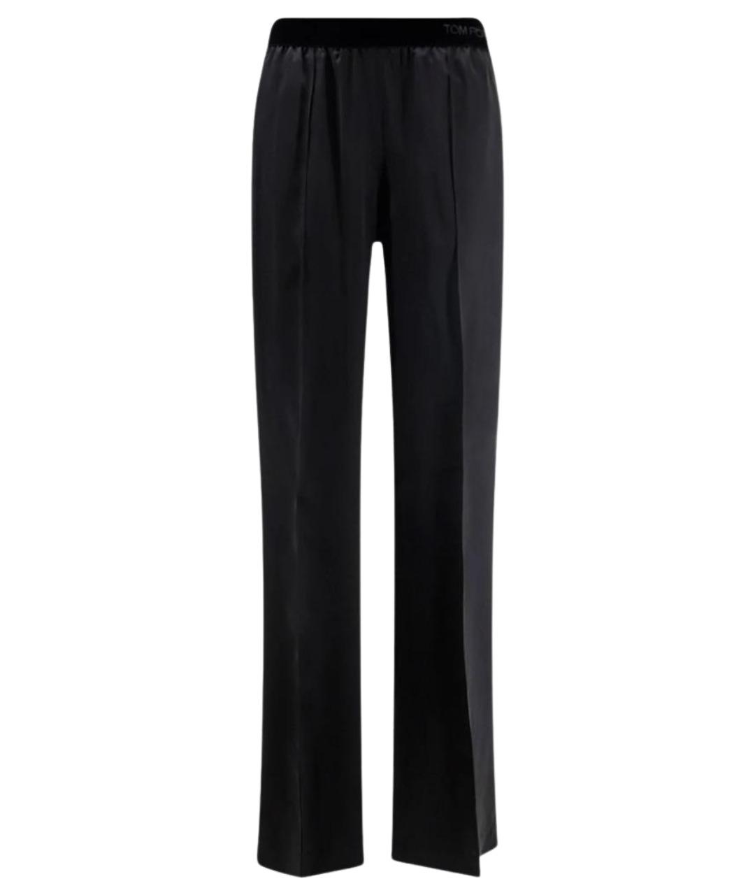 TOM FORD Черные шелковые прямые брюки, фото 1