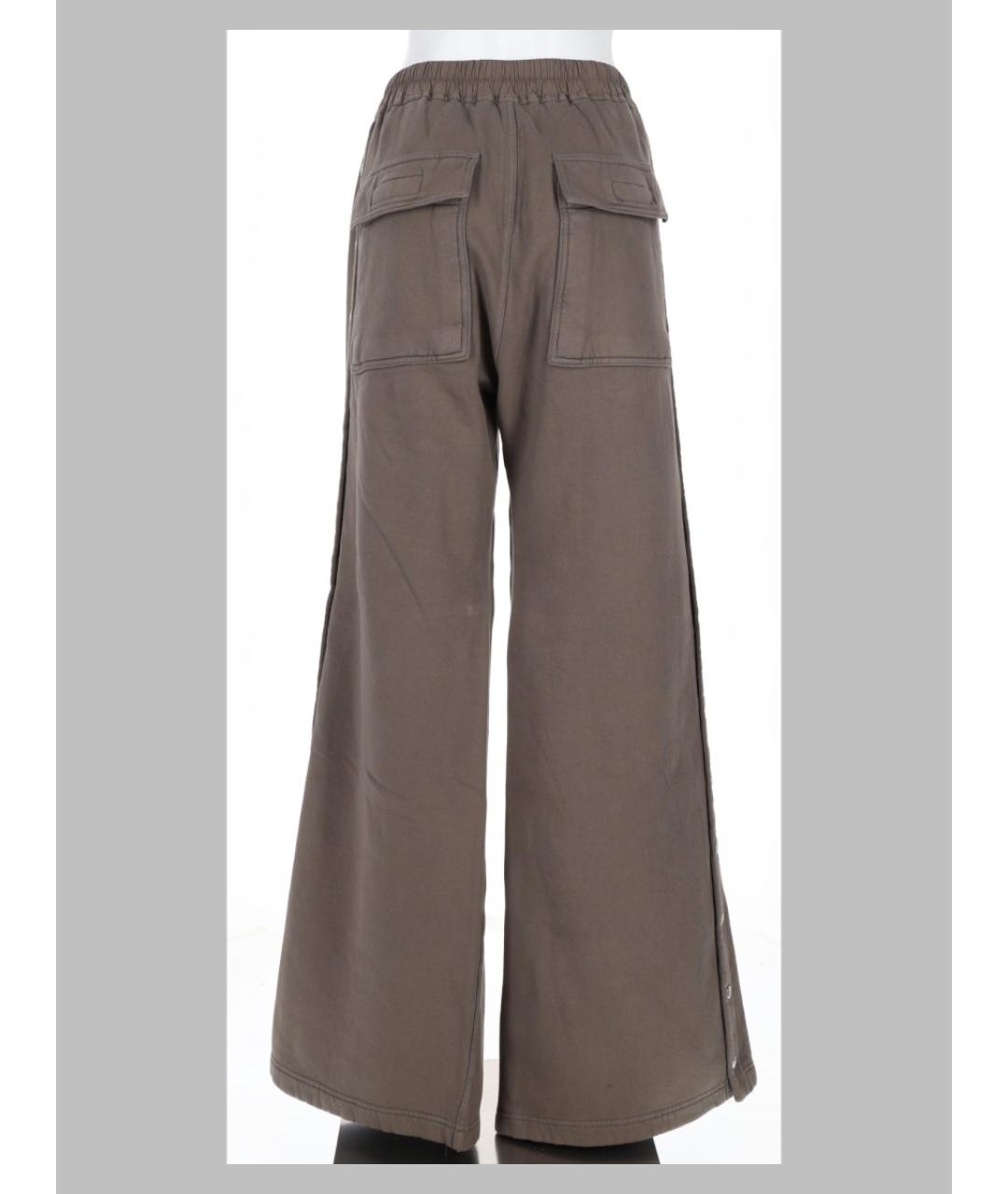 RICK OWENS DRKSHDW Серые хлопковые брюки широкие, фото 2
