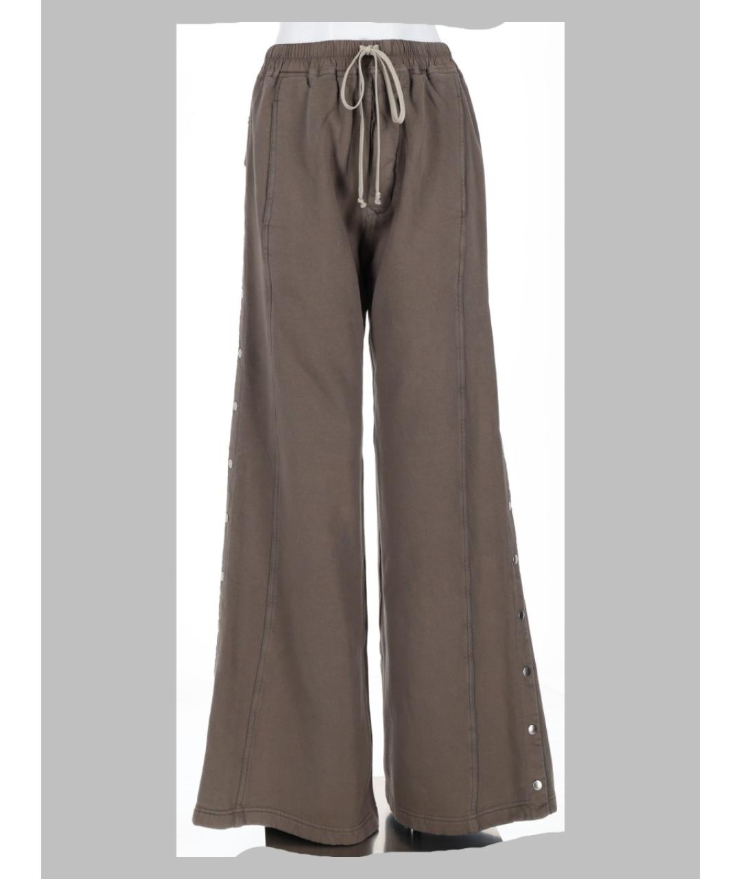 RICK OWENS DRKSHDW Серые хлопковые брюки широкие, фото 3