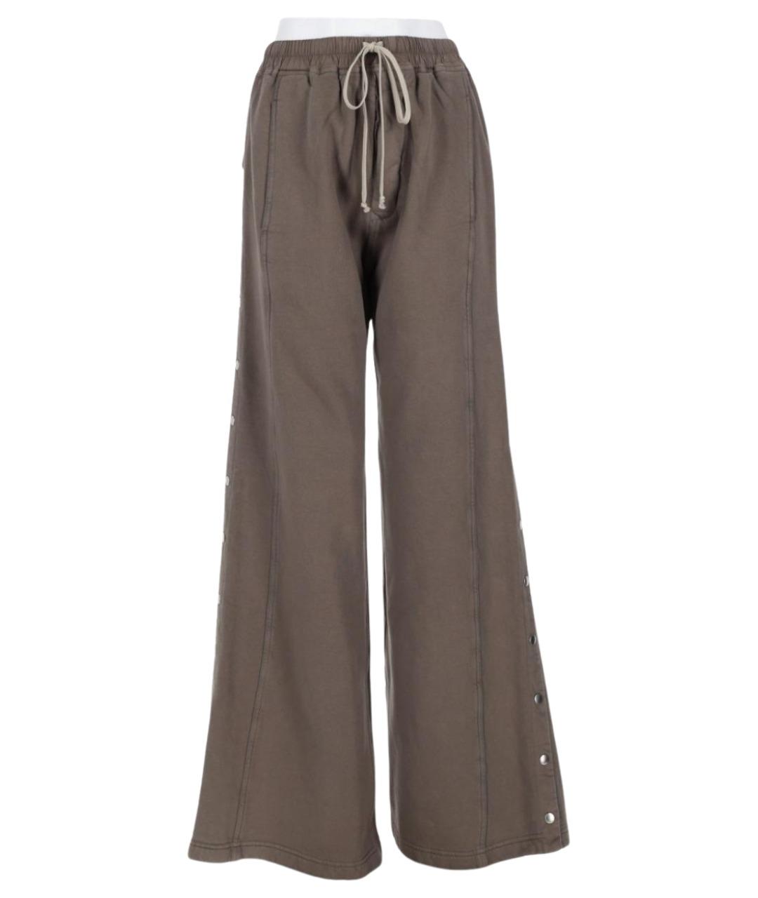 RICK OWENS DRKSHDW Серые хлопковые брюки широкие, фото 4