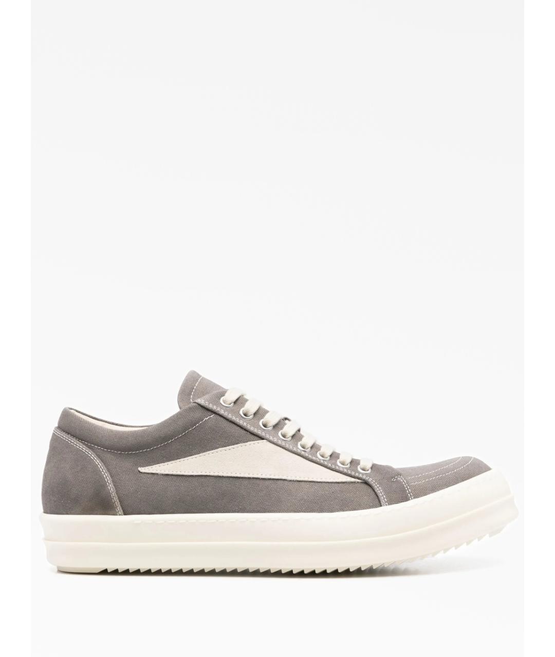 RICK OWENS DRKSHDW Серые текстильные кеды, фото 4