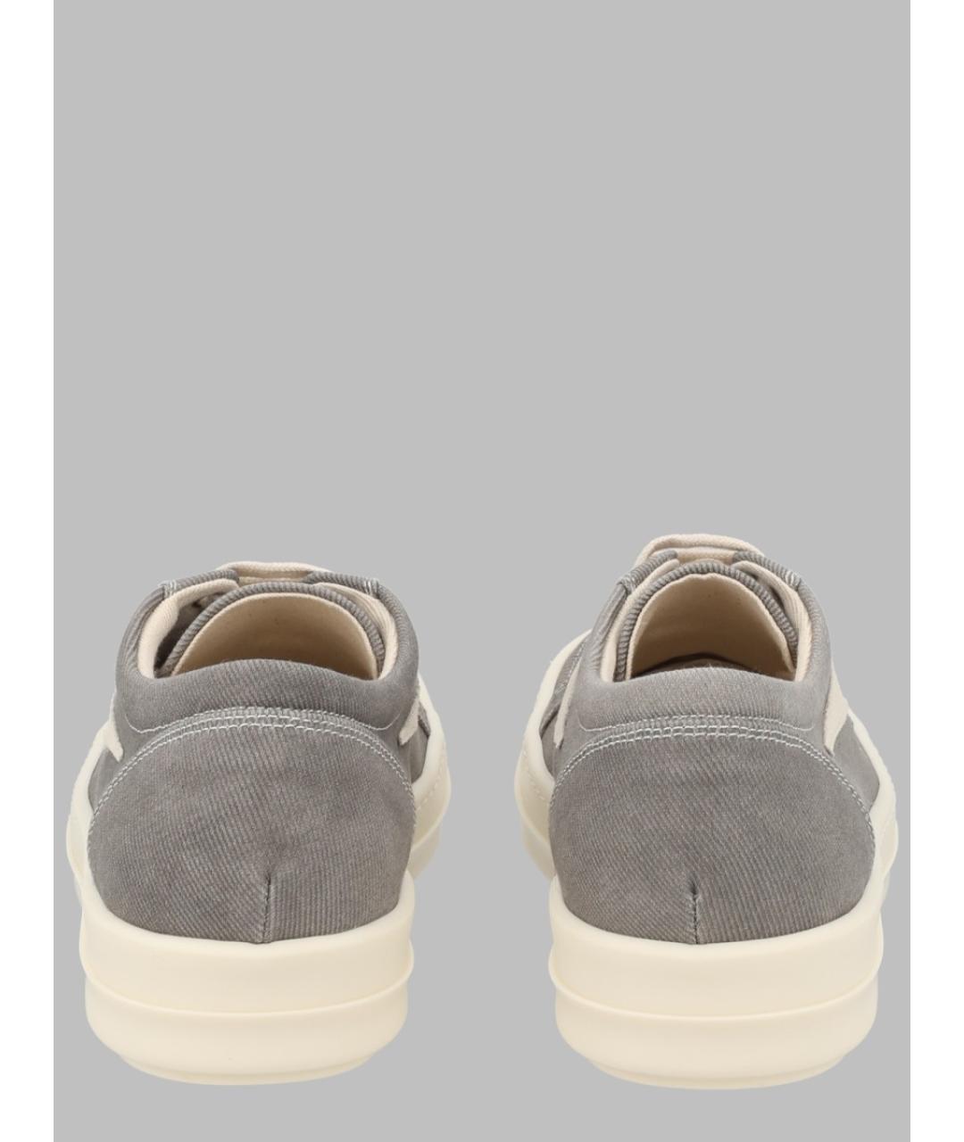 RICK OWENS DRKSHDW Серые текстильные кеды, фото 3