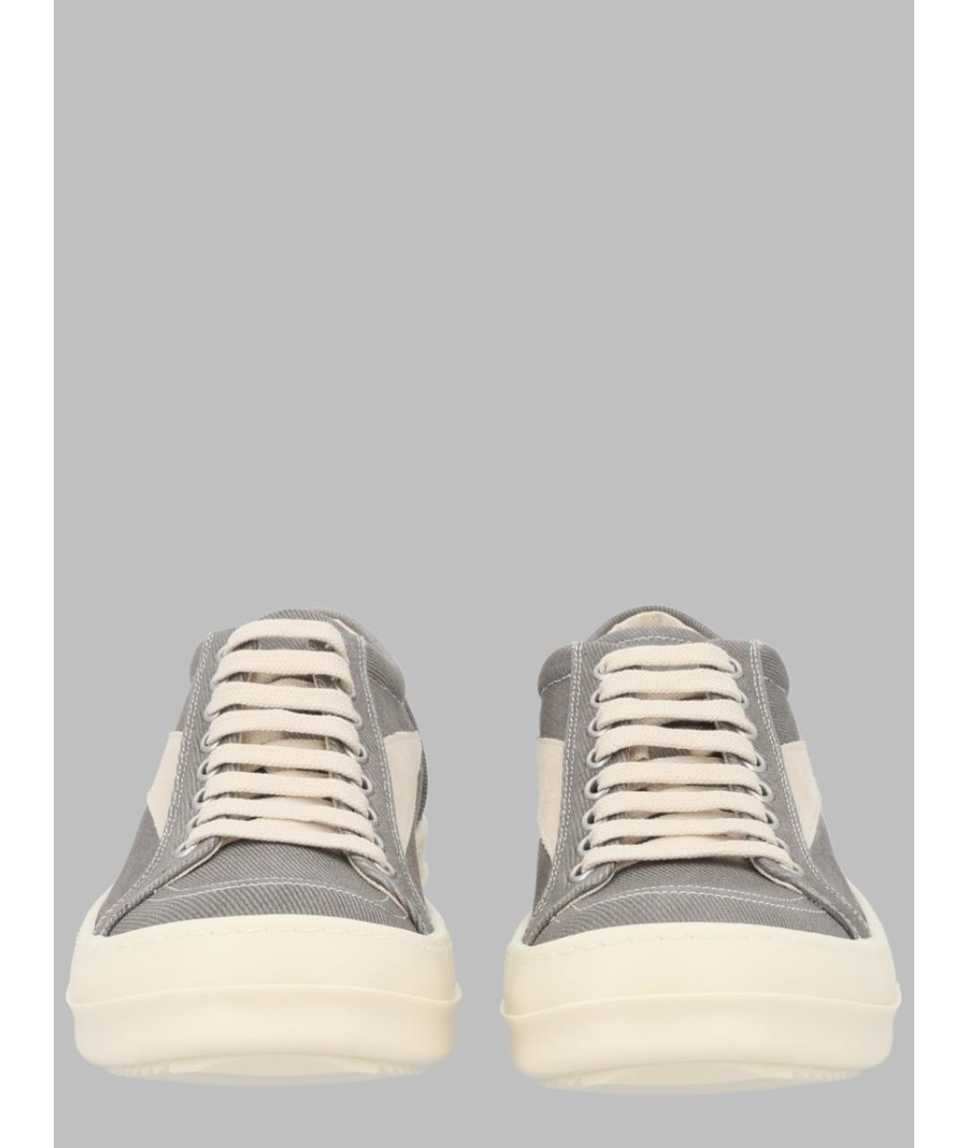 RICK OWENS DRKSHDW Серые текстильные кеды, фото 2