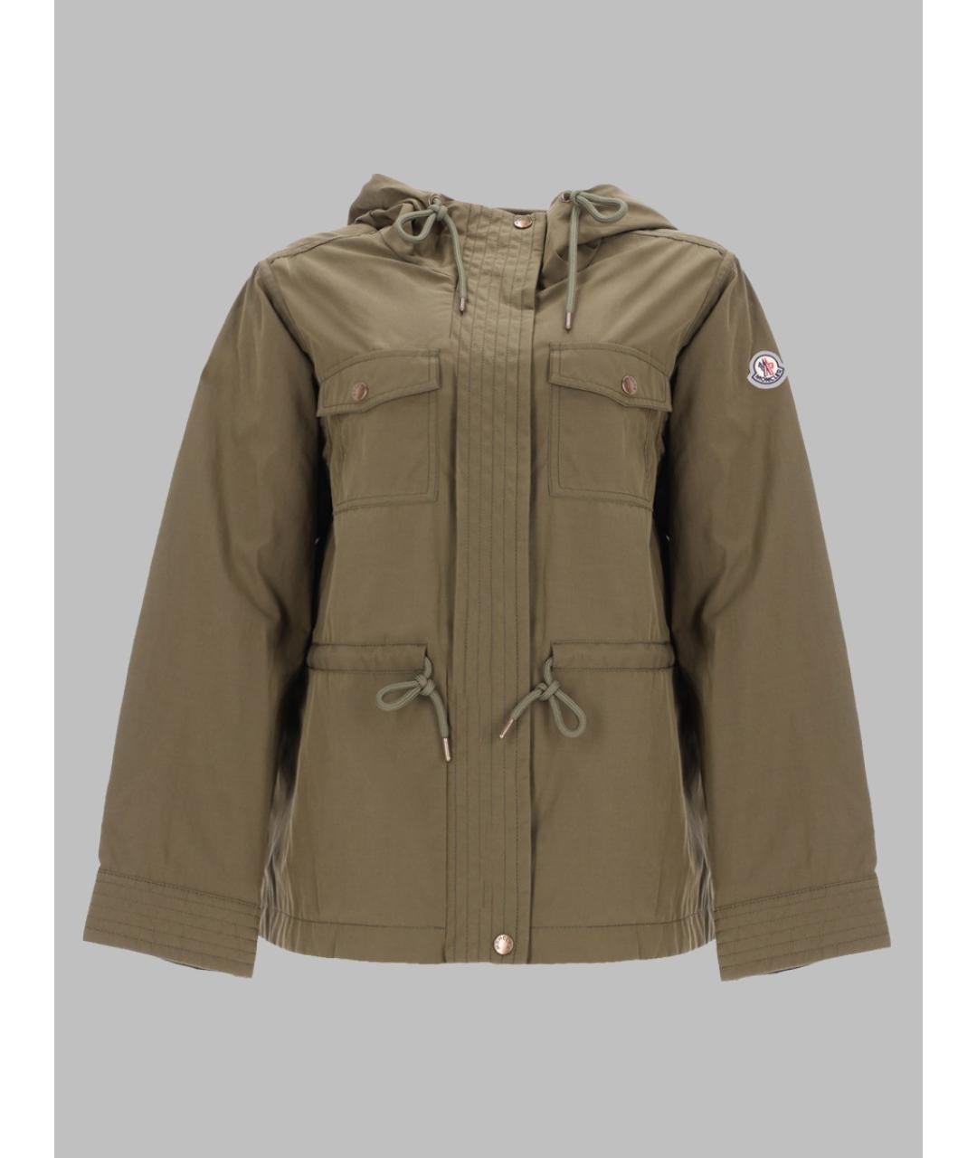 MONCLER Хаки полиэстеровая куртка, фото 3