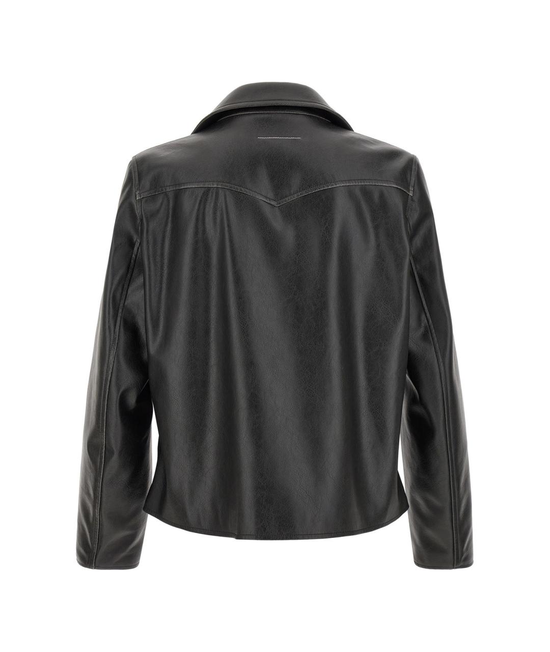 MM6 MAISON MARGIELA Черная полиуретановая куртка, фото 3