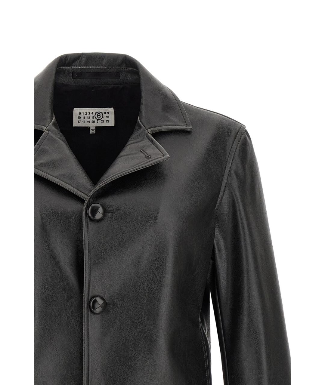 MM6 MAISON MARGIELA Черная полиуретановая куртка, фото 4
