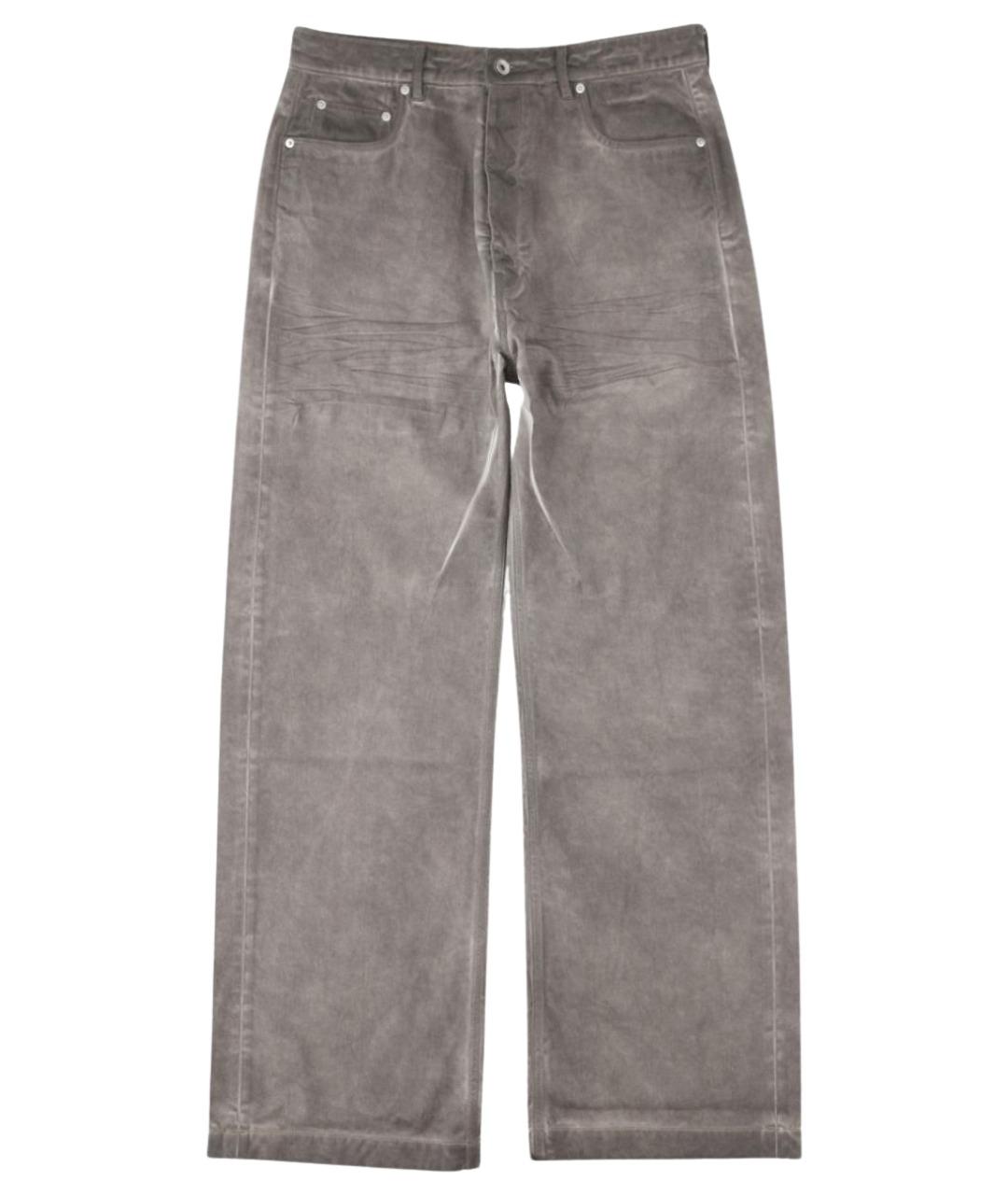 RICK OWENS DRKSHDW Серые хлопковые прямые джинсы, фото 1