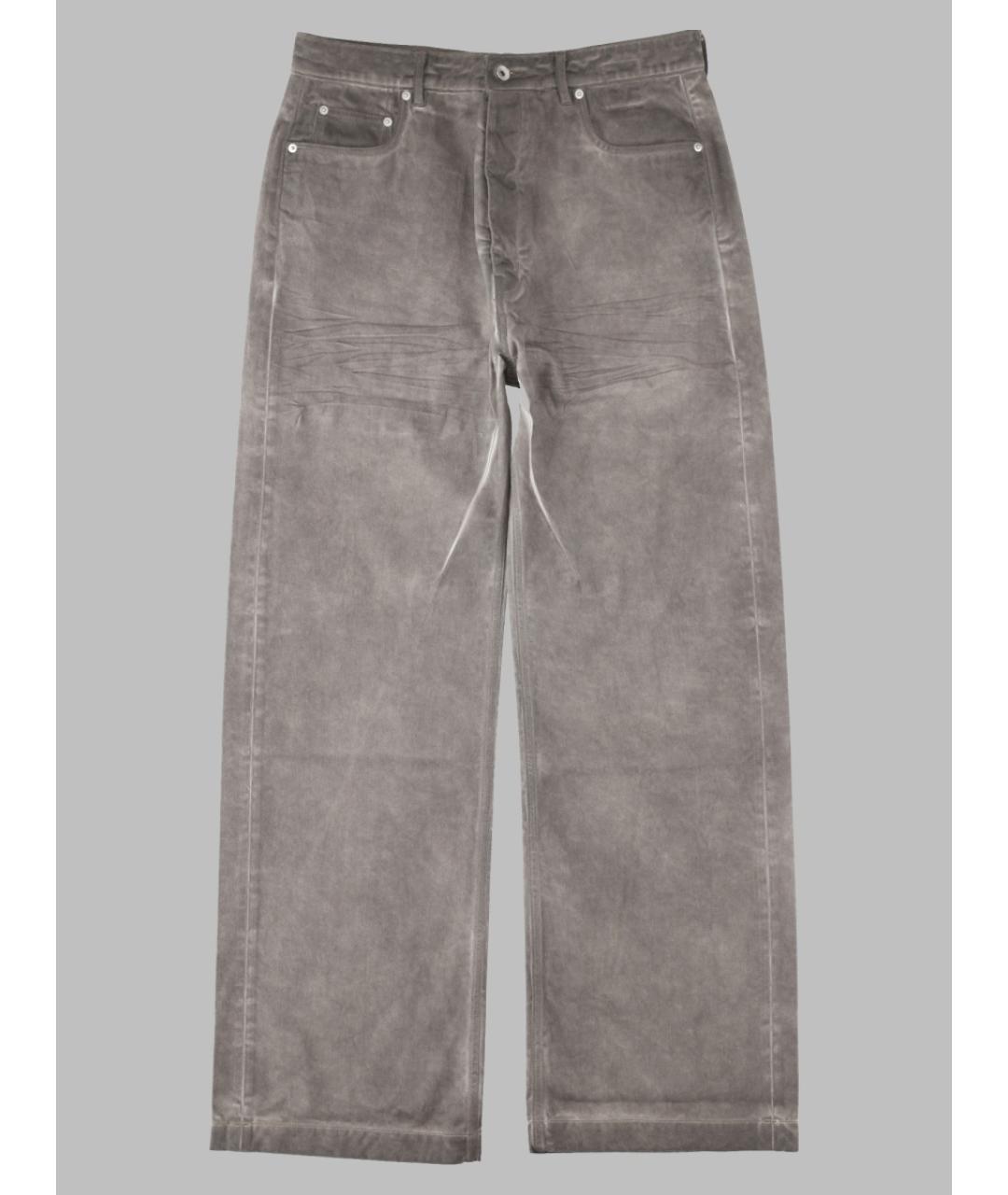 RICK OWENS DRKSHDW Серые хлопковые прямые джинсы, фото 3