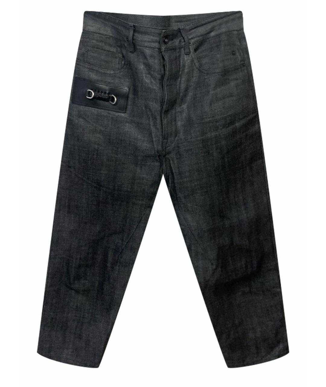 RICK OWENS Антрацитовые хлопковые джинсы, фото 1
