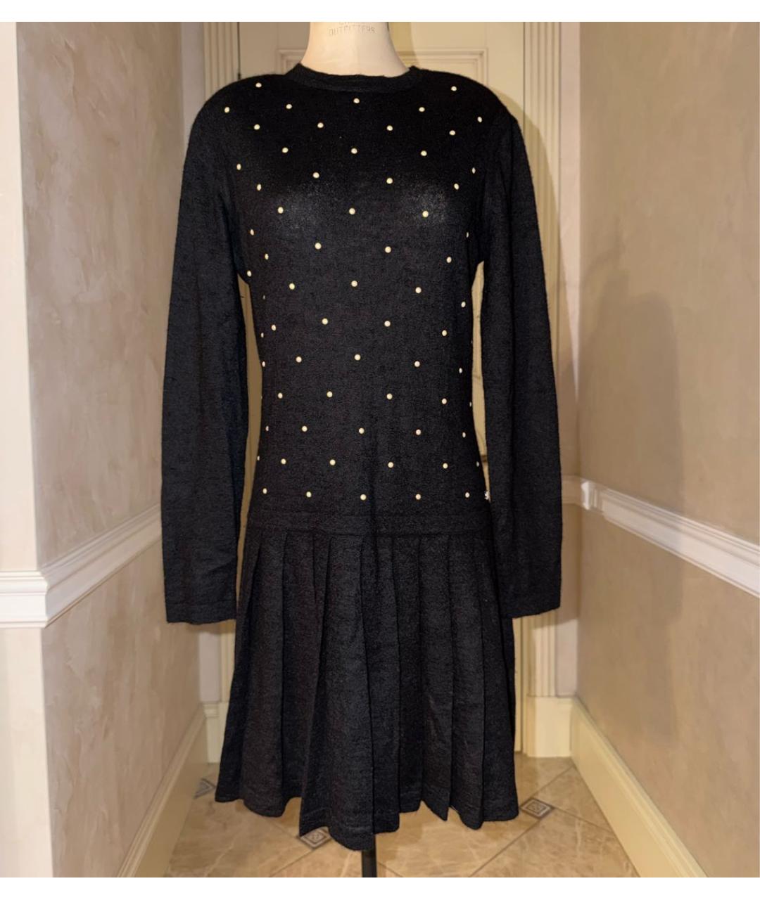 CHANEL Черное шерстяное вечернее платье, фото 8