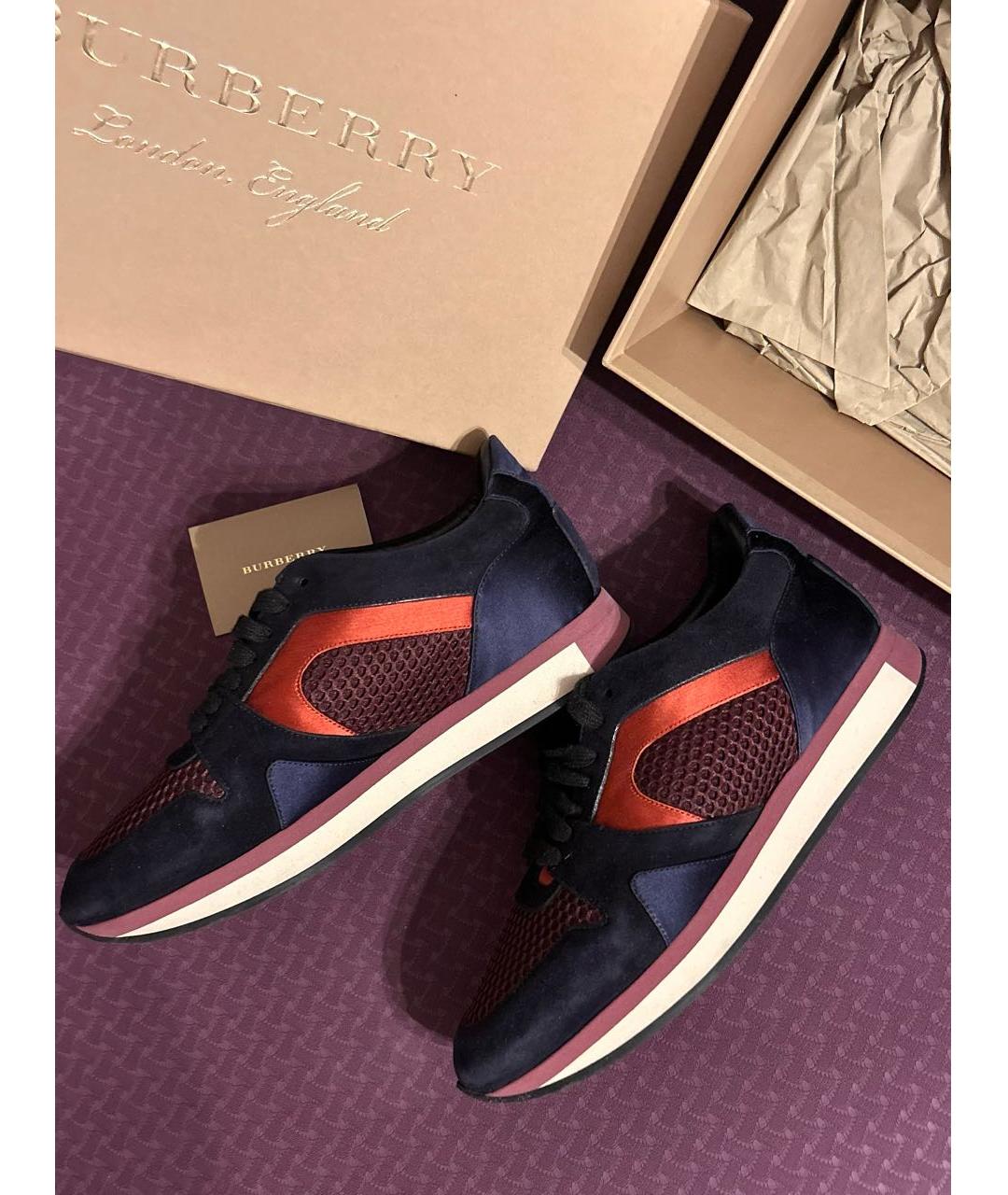 BURBERRY Темно-синие замшевые кроссовки, фото 8