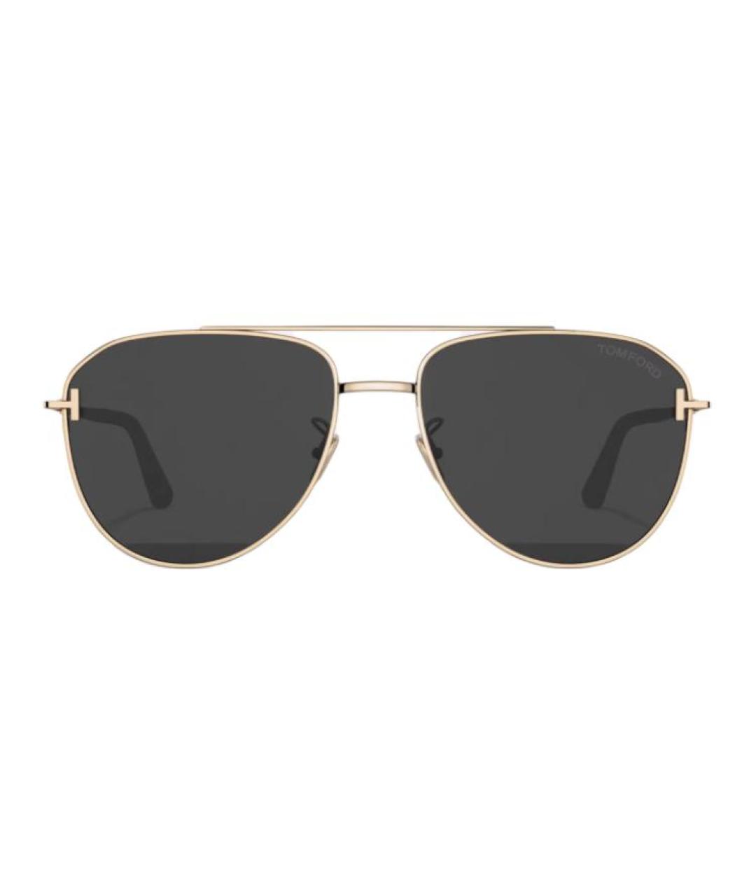 TOM FORD Золотые металлические солнцезащитные очки, фото 2