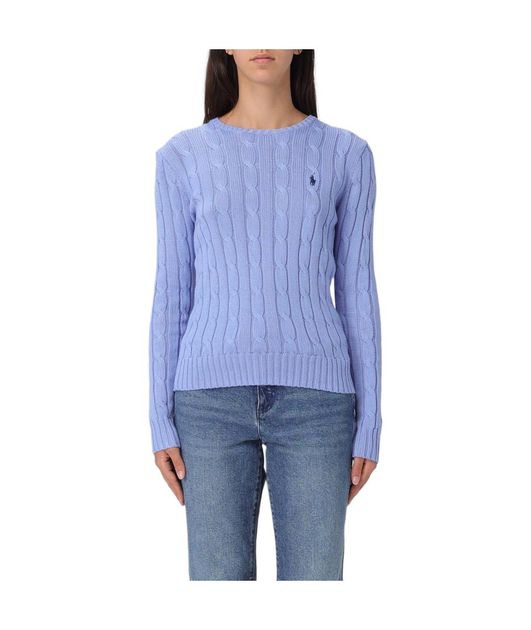 POLO RALPH LAUREN Голубой хлопковый джемпер / свитер, фото 3