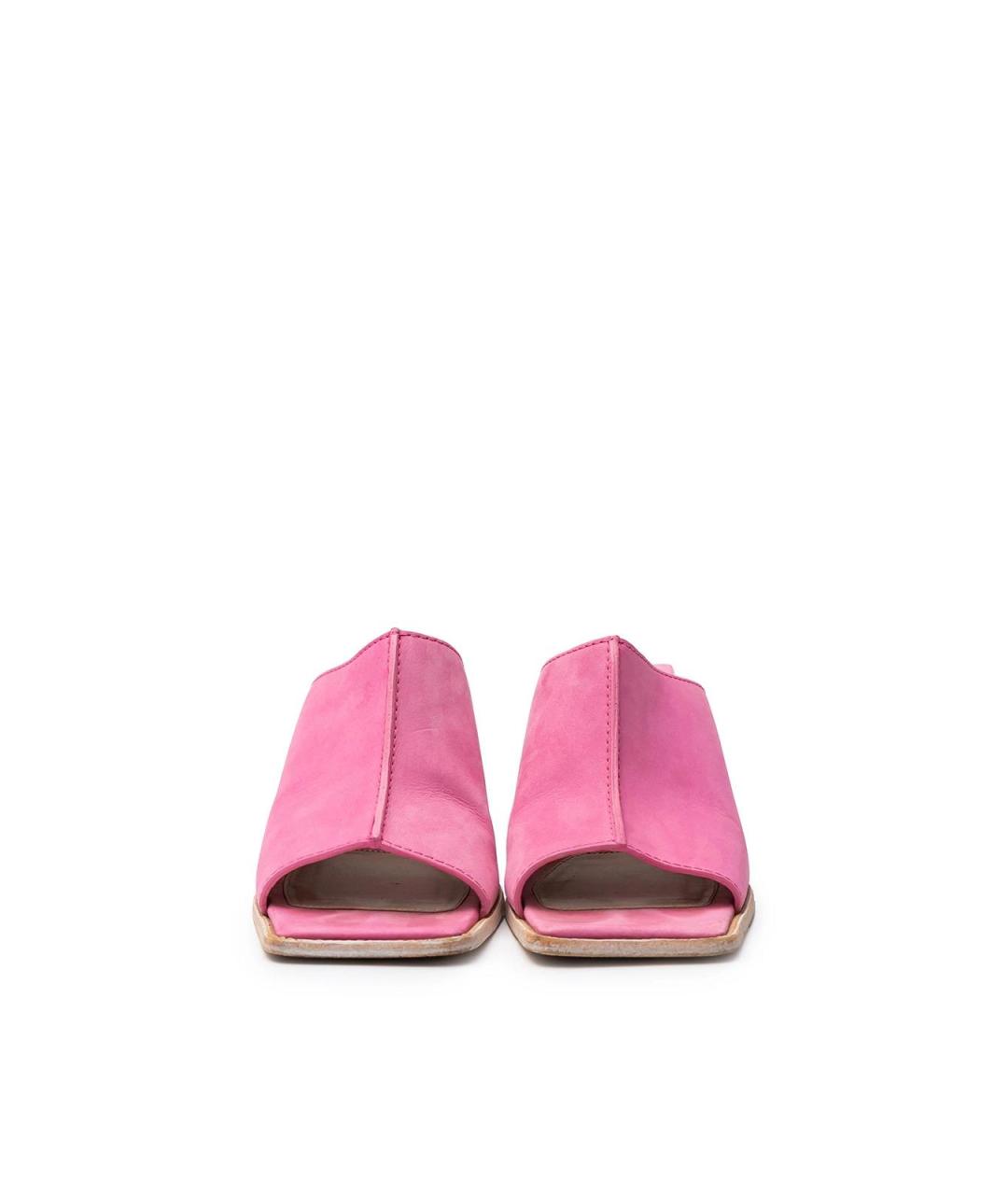 JACQUEMUS Розовые нубуковые мюли, фото 4