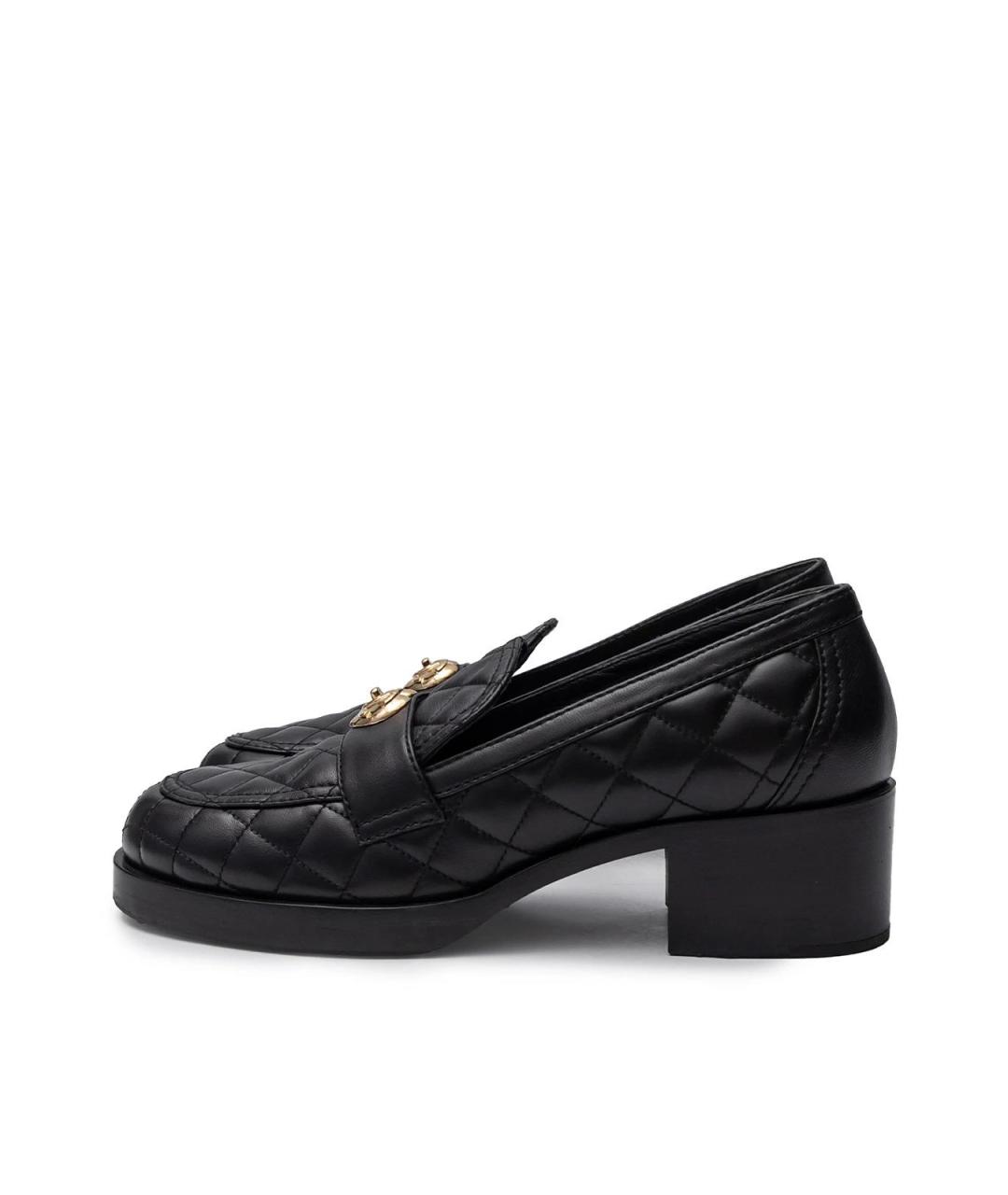 CHANEL Черные кожаные туфли, фото 5