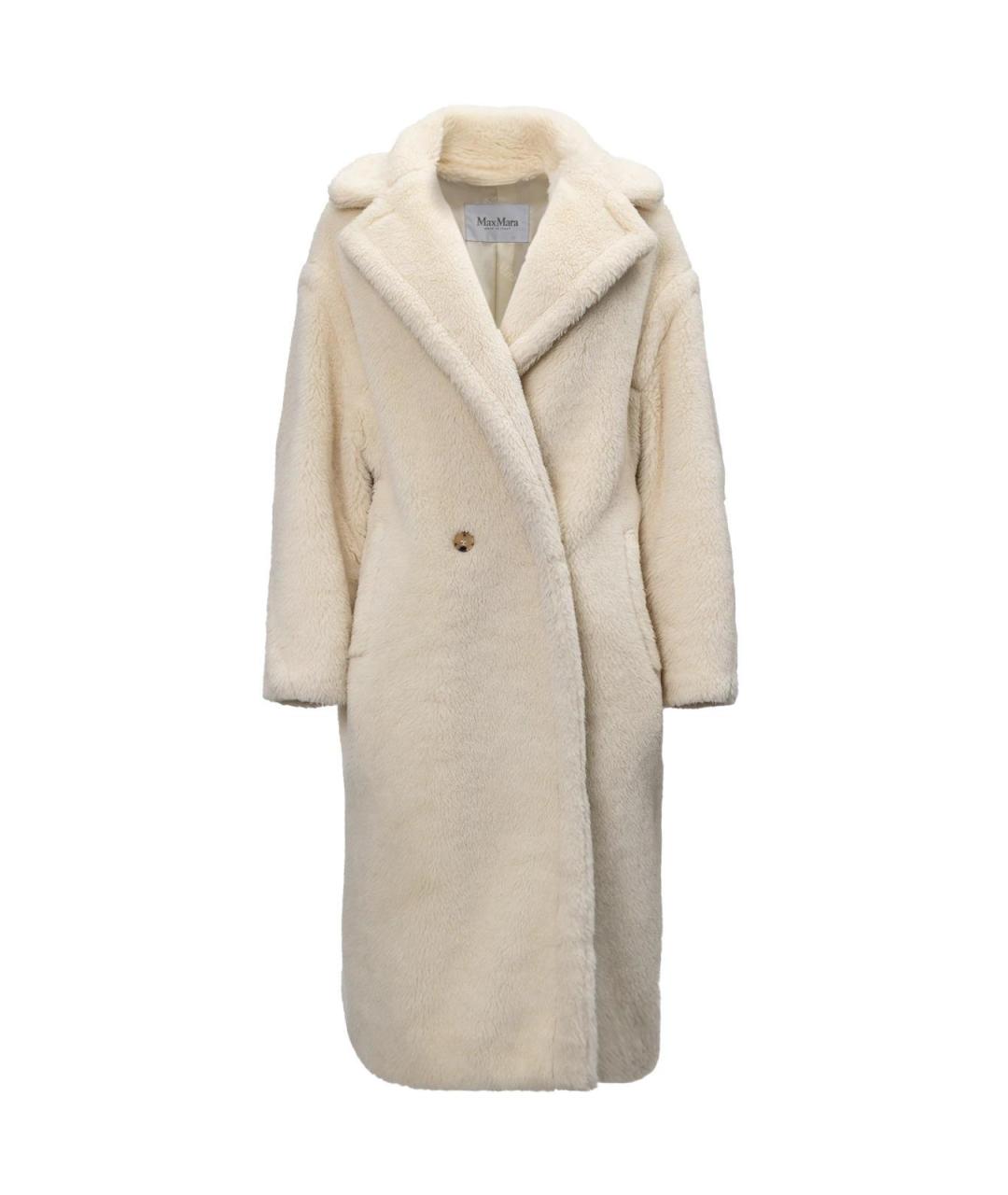 MAX MARA Белая шерстяная шуба, фото 1