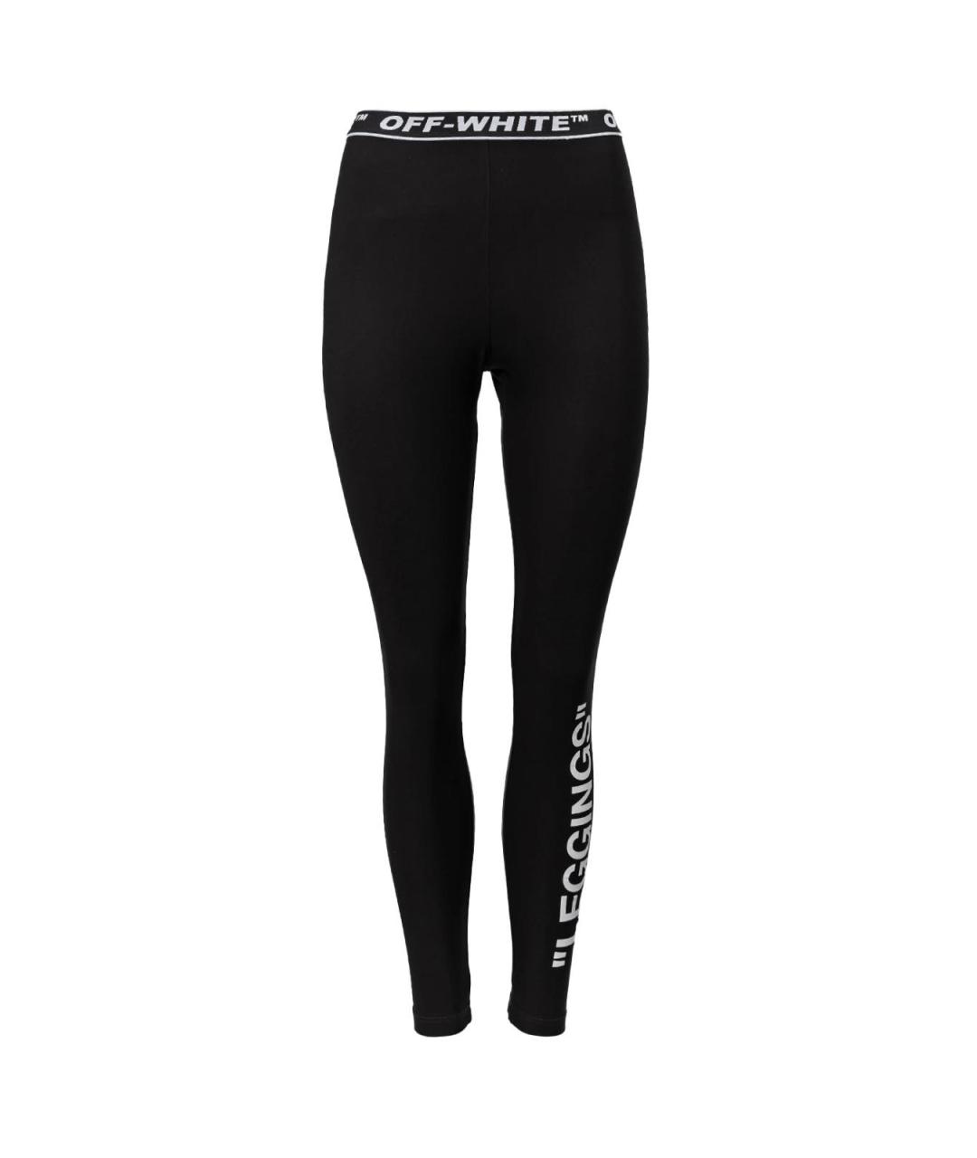 OFF-WHITE Черные полиэстеровые прямые брюки, фото 4